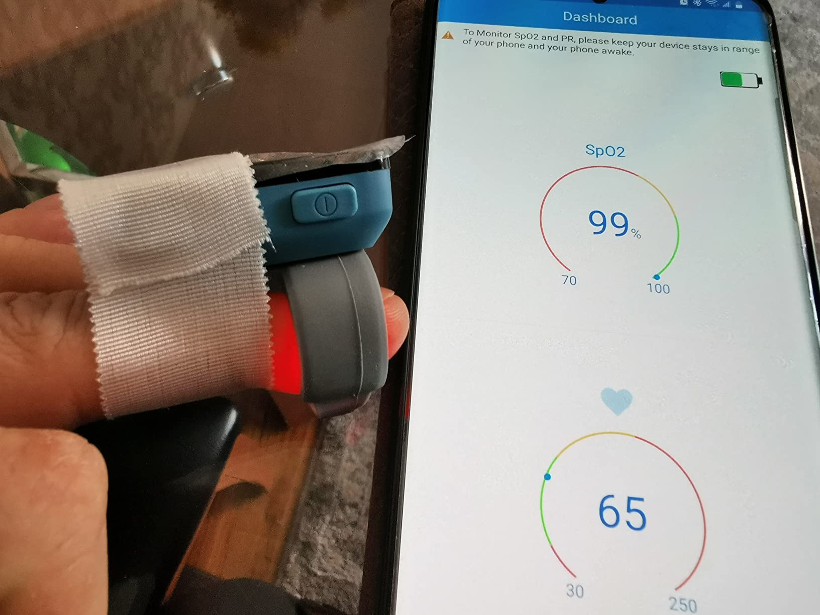 LOOKEE Ring-Pro Wearable Oxygen Monitor with Vibration Reminder for Low O2 - Continuous Pulse Oximeter - Rechargeable Blood Oxygen Saturation Tracker for SpO2 & PR - Free APP & PC Reports customer photo 2