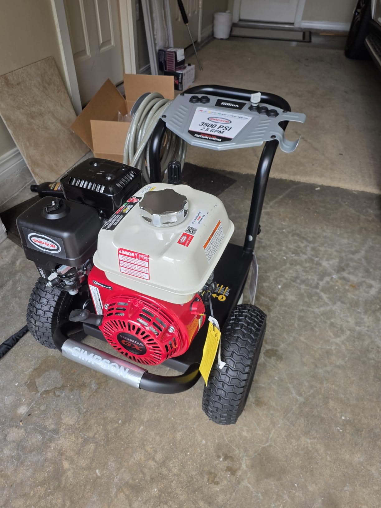 Simpson PowerShot 3500 PSI Gas Pressure Washer, 2.5 GPM, Honda GX200 Engine | Gas Power Washer For Professionals. AAA Triplex Pump, 25' MorFlex Hose, 5 Nozzles, Steel Frame. 49-State Compliant. PS3228 customer photo 2