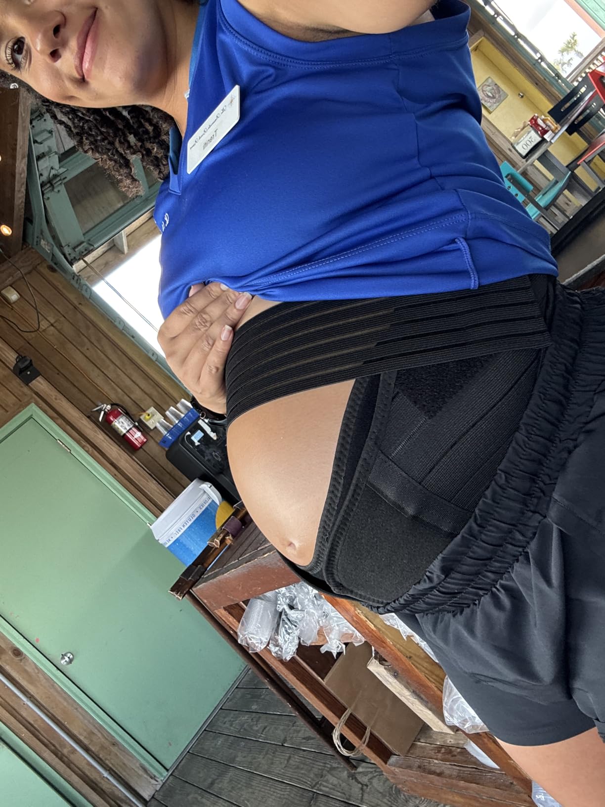 BABYGO Pregnancy Support Belt - Maternity Belly Band for Back, Pelvic & Hip Pain Relief | Adjustable Bump Support customer photo 2