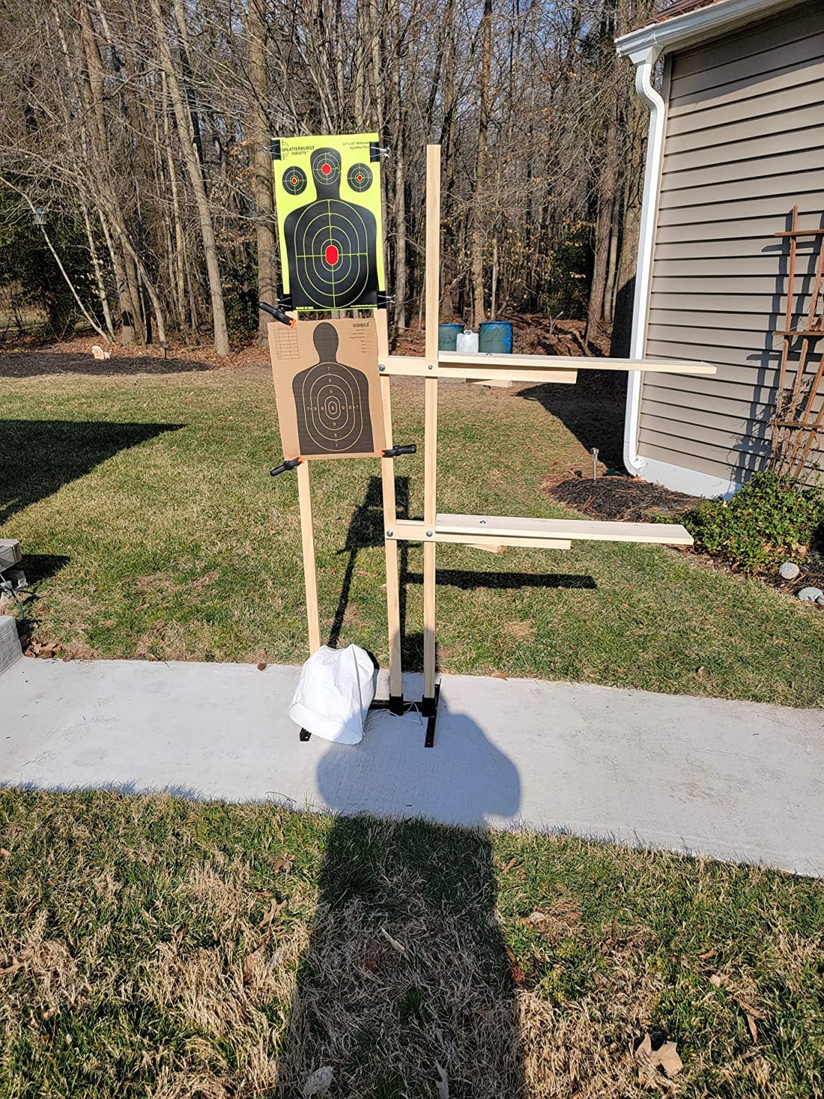 Highwild Adjustable Target Stand Base for Paper Shooting Cardboard Silhouette H Shape Stand Base for Shooting Range 1x2 Wooden Target Station Setup - 1 Pack customer photo 2