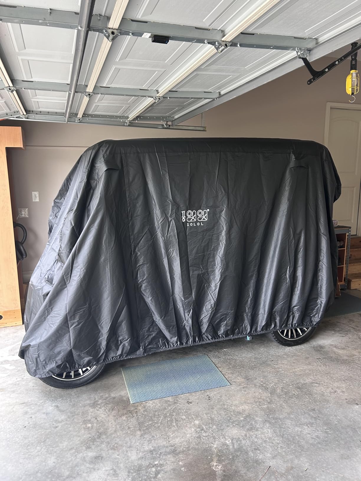 10L0L Golf Cart Cover 2/4/6 Passenger for Yamaha EZGO Club Car Covers | Heavy Duty Oxford Waterproof Cover, All-Weather Protection, UV/Wind Resistant, 3 Zipper Doors, For Daily Storage Black/Silver customer photo 1
