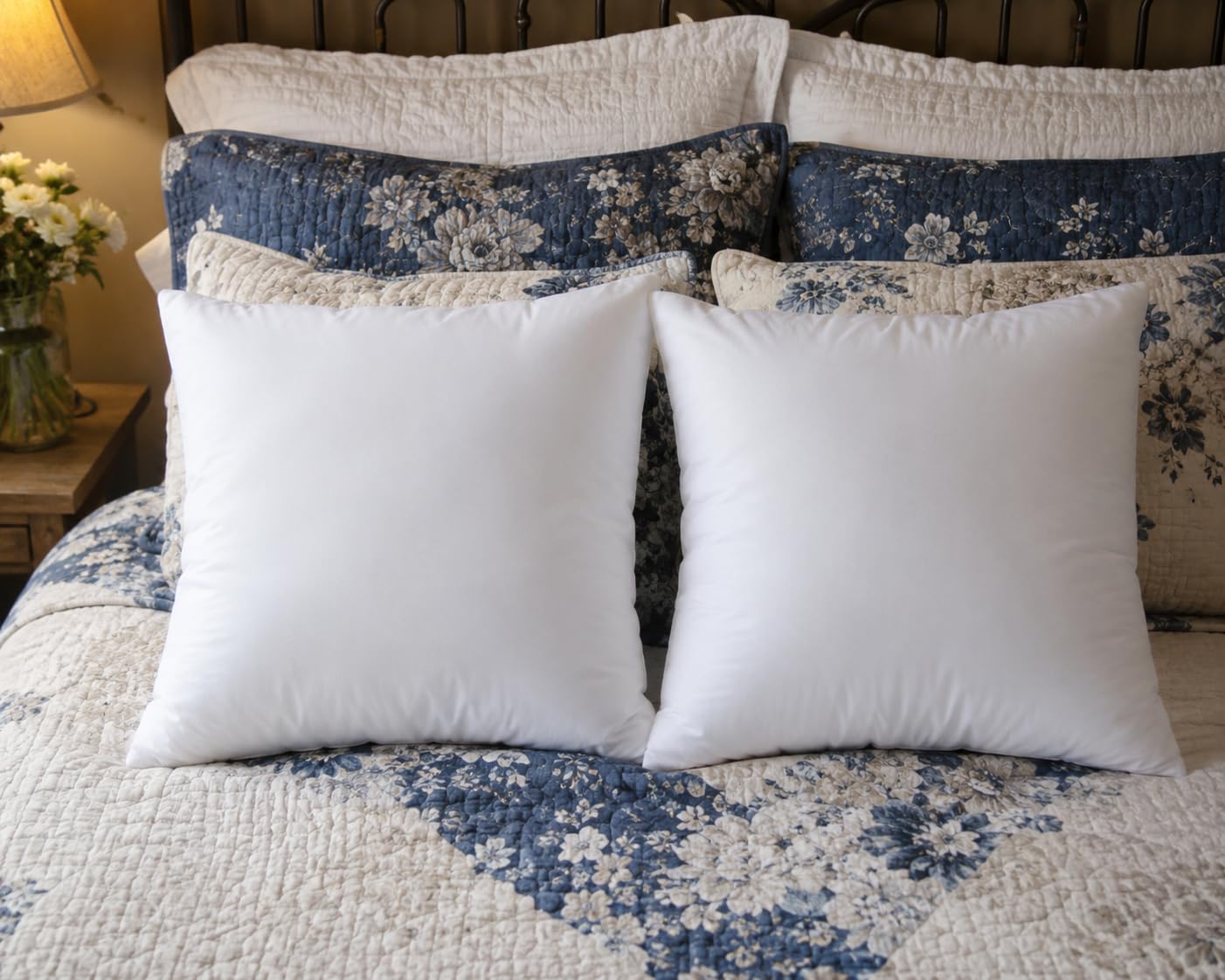 EDOW Throw Pillow Inserts, Set of 2 Lightweight Down Alternative Polyester Pillow, Couch Cushion, Sham Stuffer, Machine Washable. (White, 18x18) customer photo 1