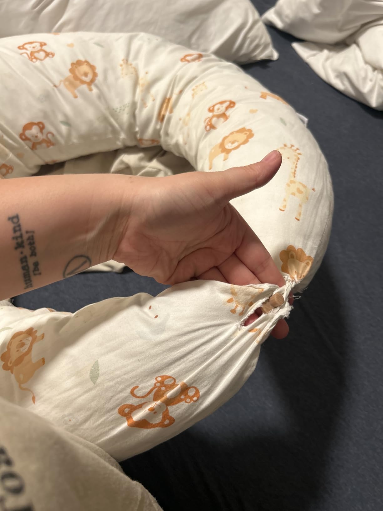 Niimo XXL Pregnancy Pillow & Baby Feeding Pillow - 2022 Double Platinum Winning Maternity Pillow, 100% Cotton Pregnancy Pillow Cover, Machine-Washable, Pregnancy Must Haves customer photo 1