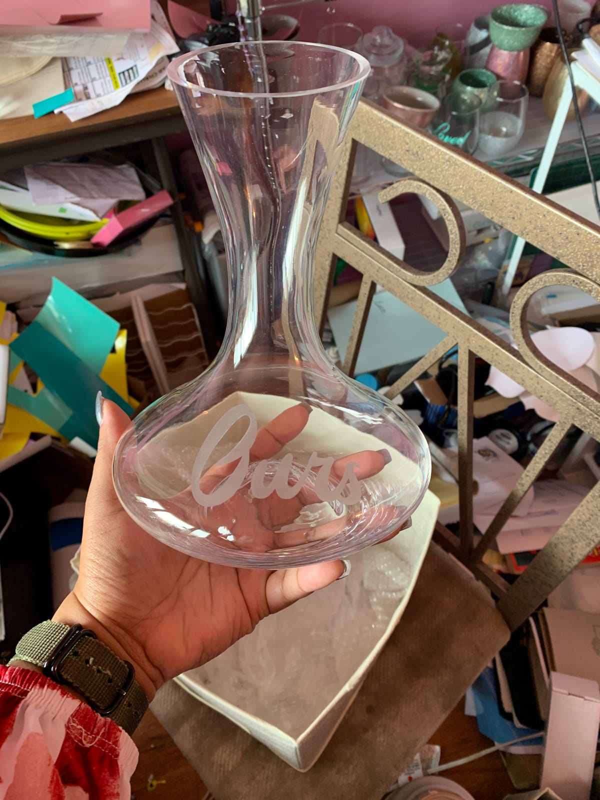 Godinger Wine Decanter Carafe, Hand Blown Wine Decanter Aerator - Wine Gifts customer photo 2