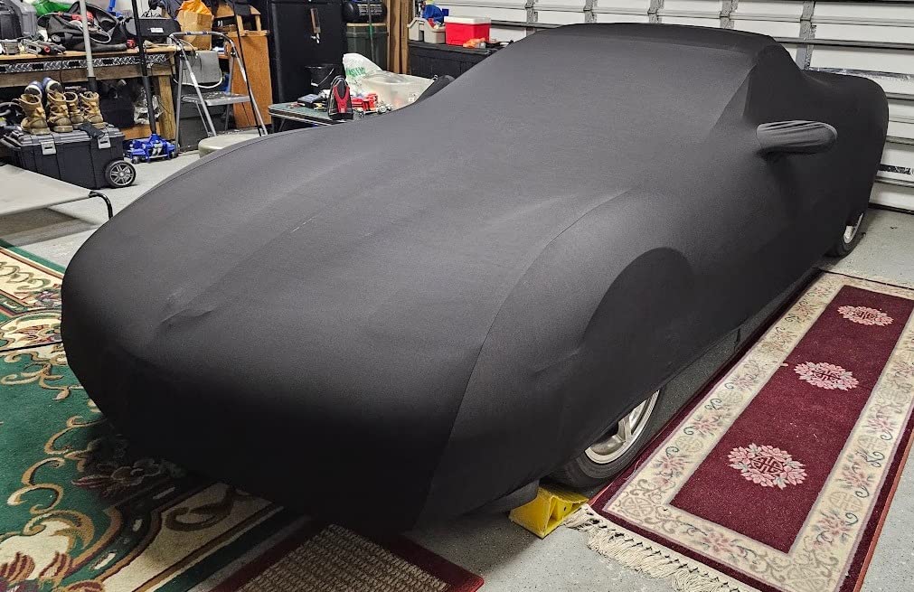 WinPower Indoor Car Cover Stretch Dustproof Protection Full Car Cover for Underground Garage, Car Show, Black customer photo 2