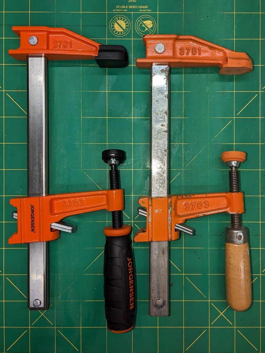JORGENSEN 4-pack Steel Bar Clamps Set, 6 inch & 12 inch Medium Duty F-Clamp - 600 Lbs Load Limit for Woodworking customer photo 1