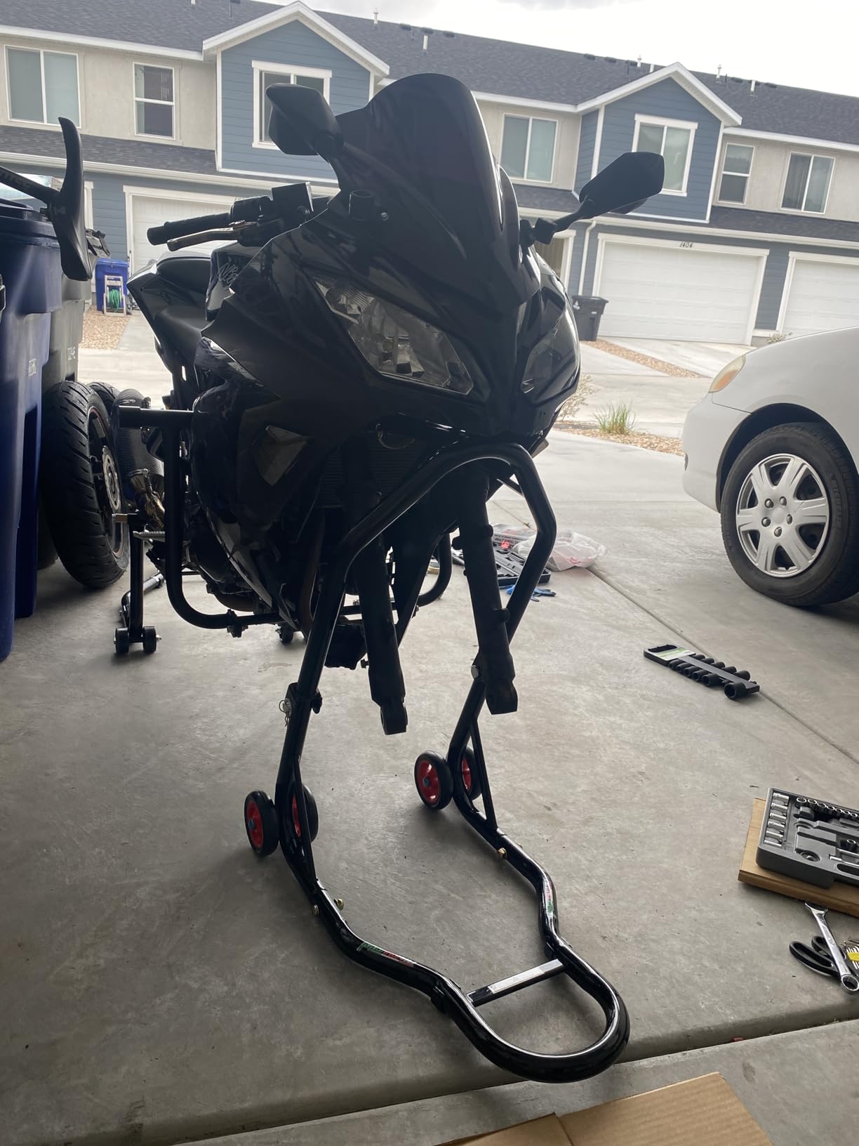 MOTO4U Motorcycle Stand Front Headlift Triple Tree Headlift Front Wheel Lift Stand - Sport Street Bike Motorcycle customer photo 1