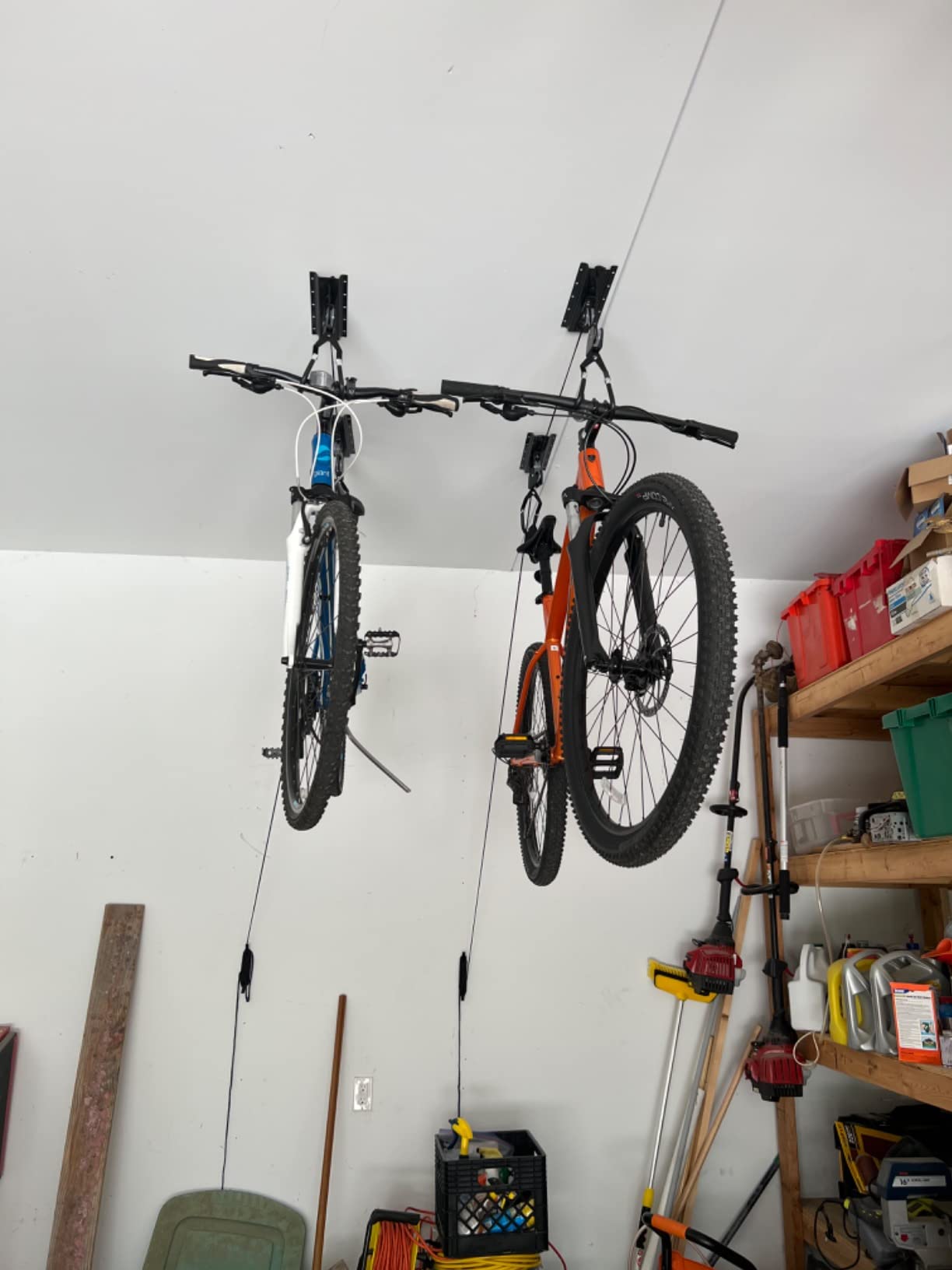 Ceiling Mount Bike Hoist Set of 2 Bike Hangers Pulley System customer photo 1