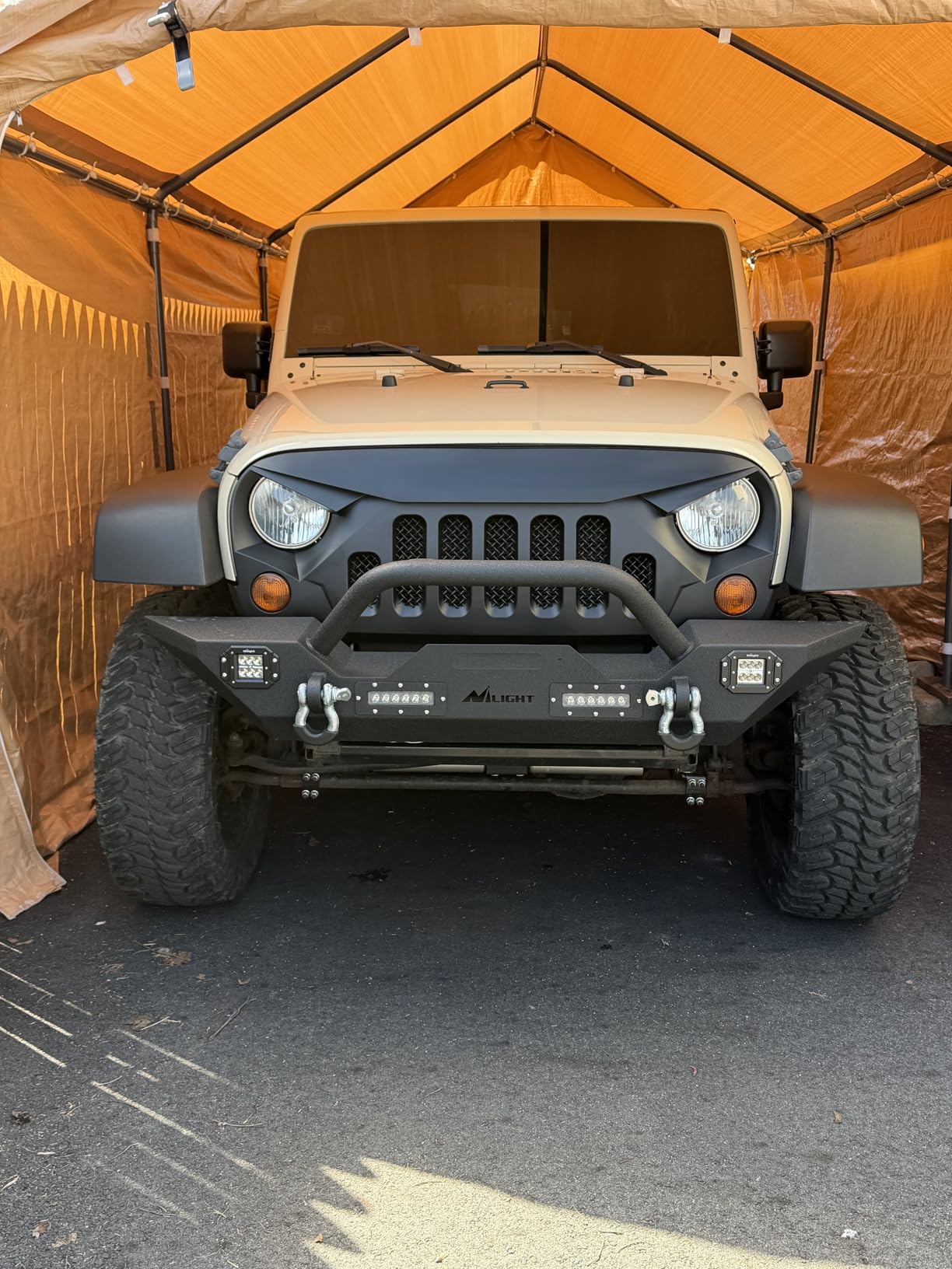 Nilight Front Bumper Compatible for 2007-2018 Jeep Wrangler JK/JKU Rock Crawler Winch Plate customer photo 1