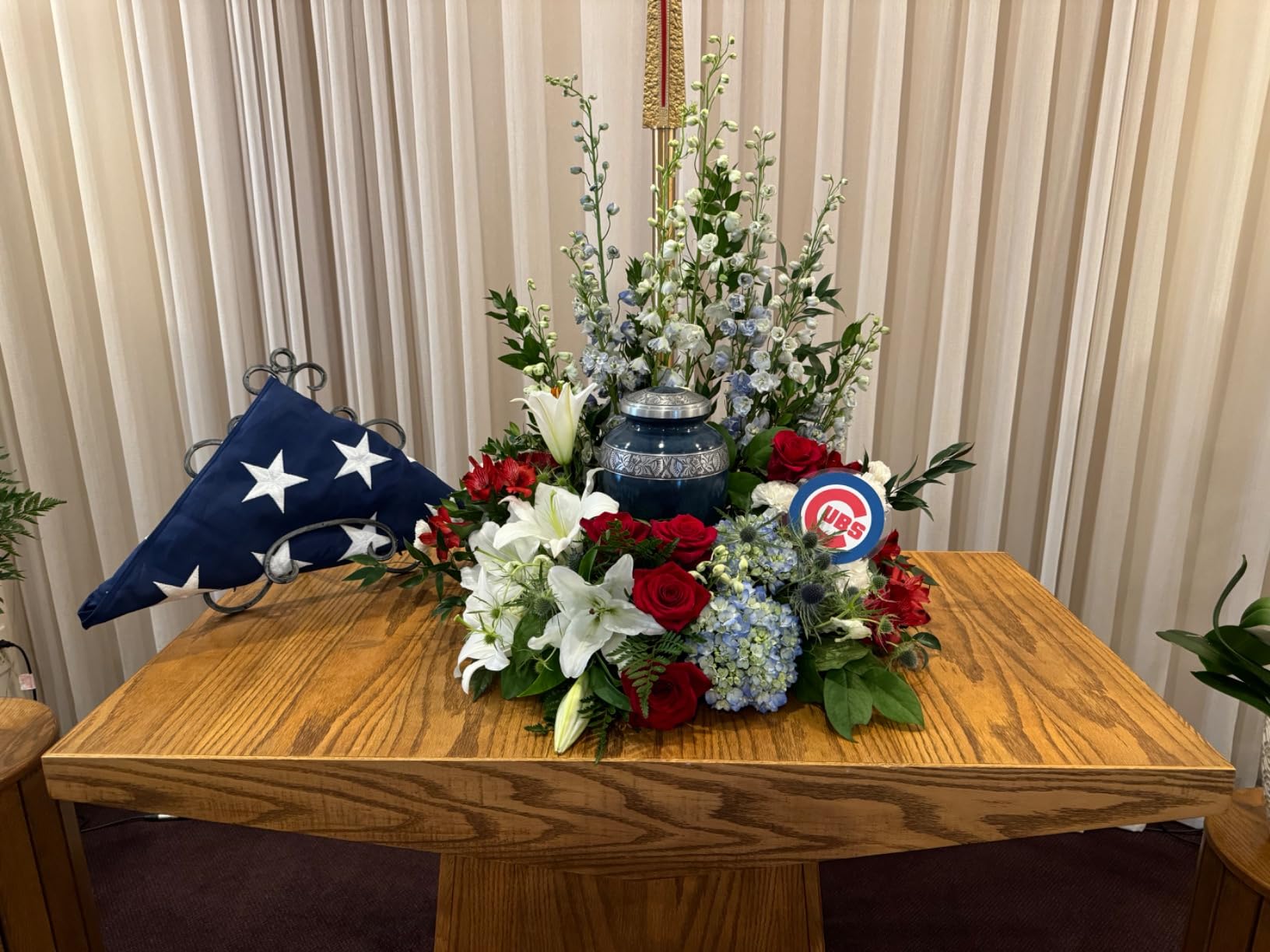 Cremation Urn for Adult Human Ashes - Funeral Memorial - (Blue - 10
