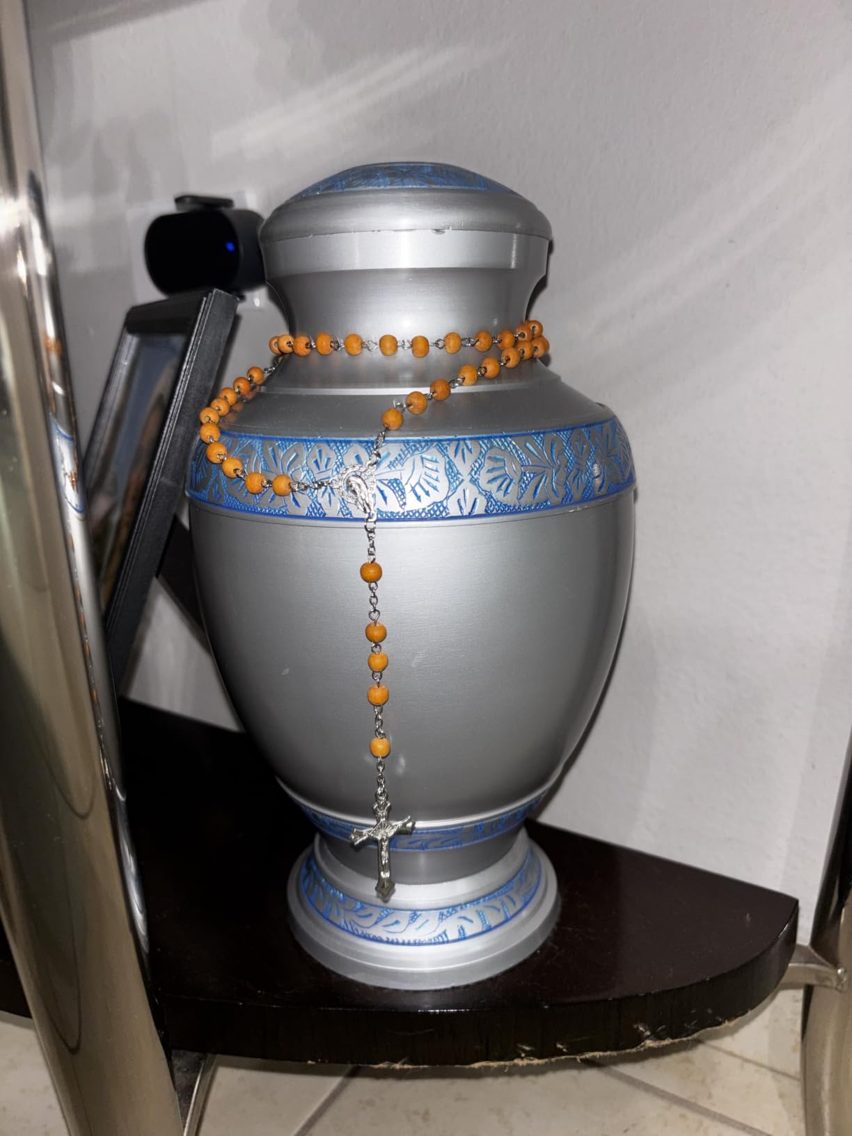 Cremation Urn for Adult Human Ashes - Funeral Memorial - (Blue - 10