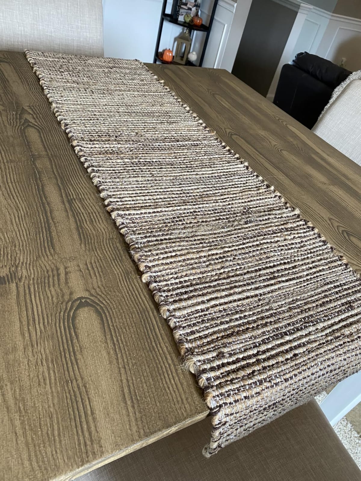 Chardin home Natural Jute Table Runner 13x72 Inch - Vintage Boho Rustic Table Decor - Handwoven Table Runner in Natural Jute and Ivory - Farmhouse Dining or Console Table Accent customer photo 2