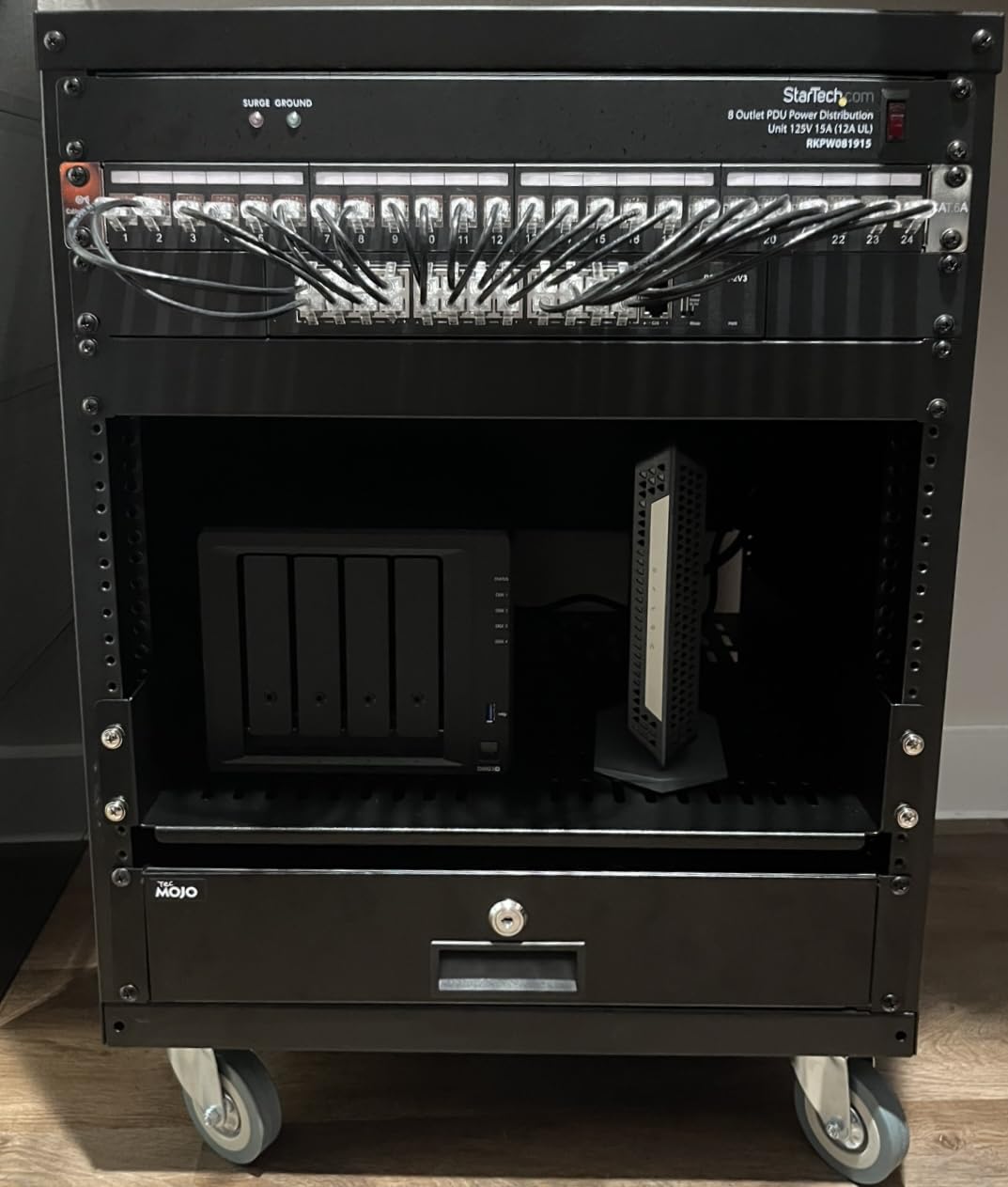 AxcessAbles 12U Network Rack with Wheels - 500lb Capacity, 18