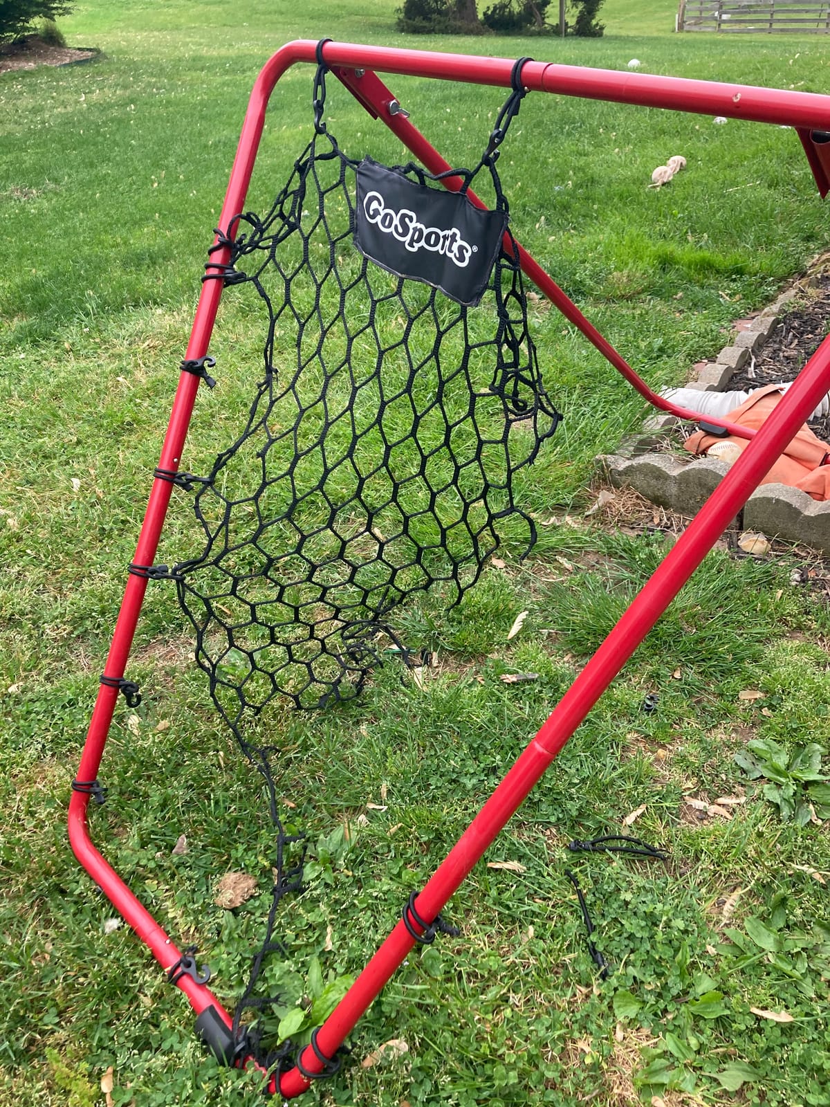 GoSports Basketball Rebounder with Adjustable Frame, Rubber Grip Feet and Sandbags - Portable Passback Training Aid customer photo 1