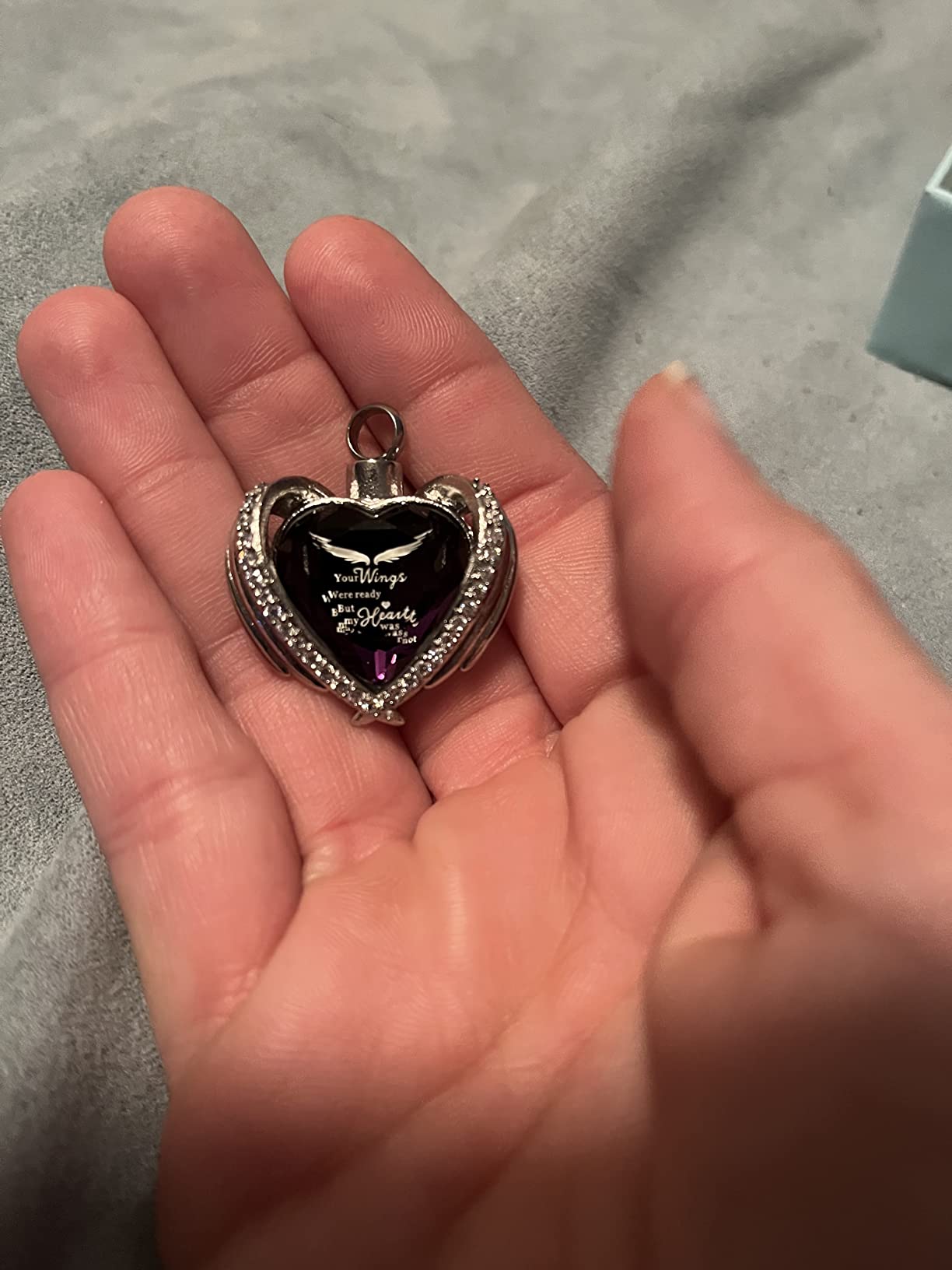 Imrsanl Cremation Jewelry for Ashes Pendant - Crystal Heart Urn Necklace with Mini Keepsake Urn Memorial Ash Jewelry customer photo 2