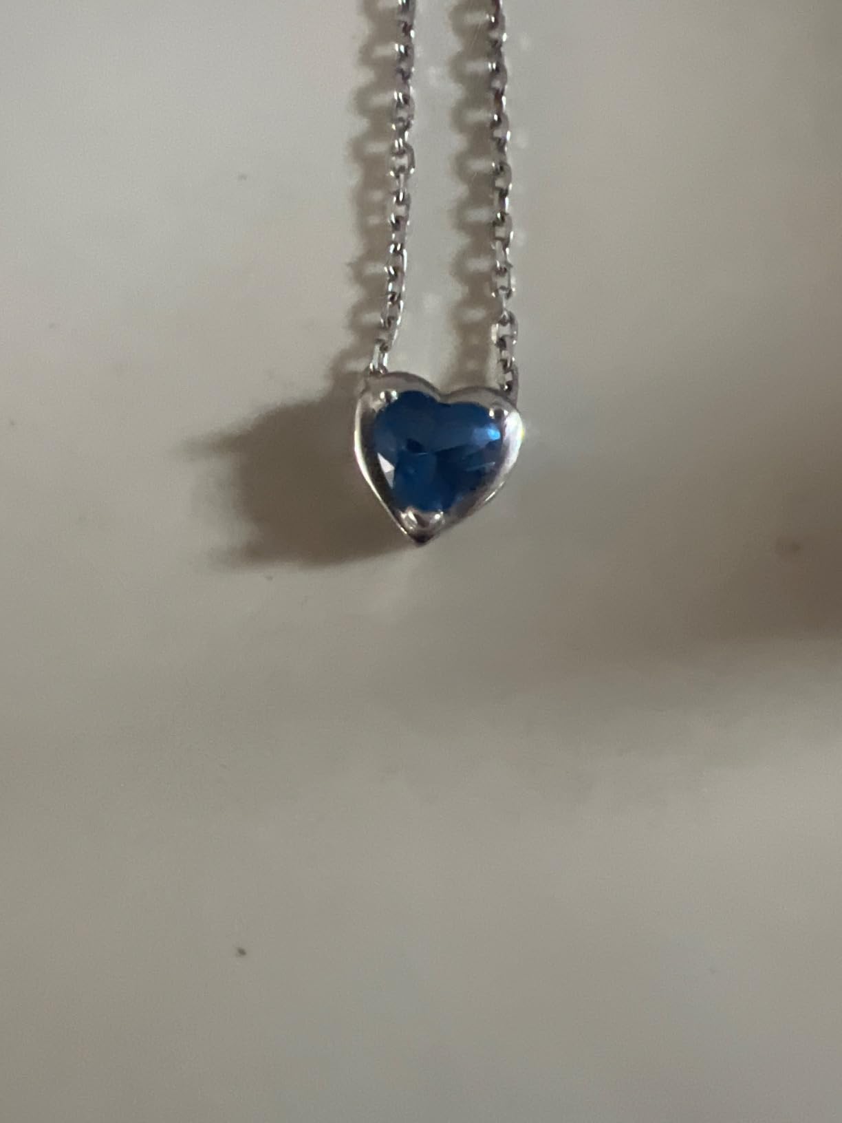 Suplight 925 Sterling Silver Heart/Round Birthstone Necklaces for Women customer photo 1