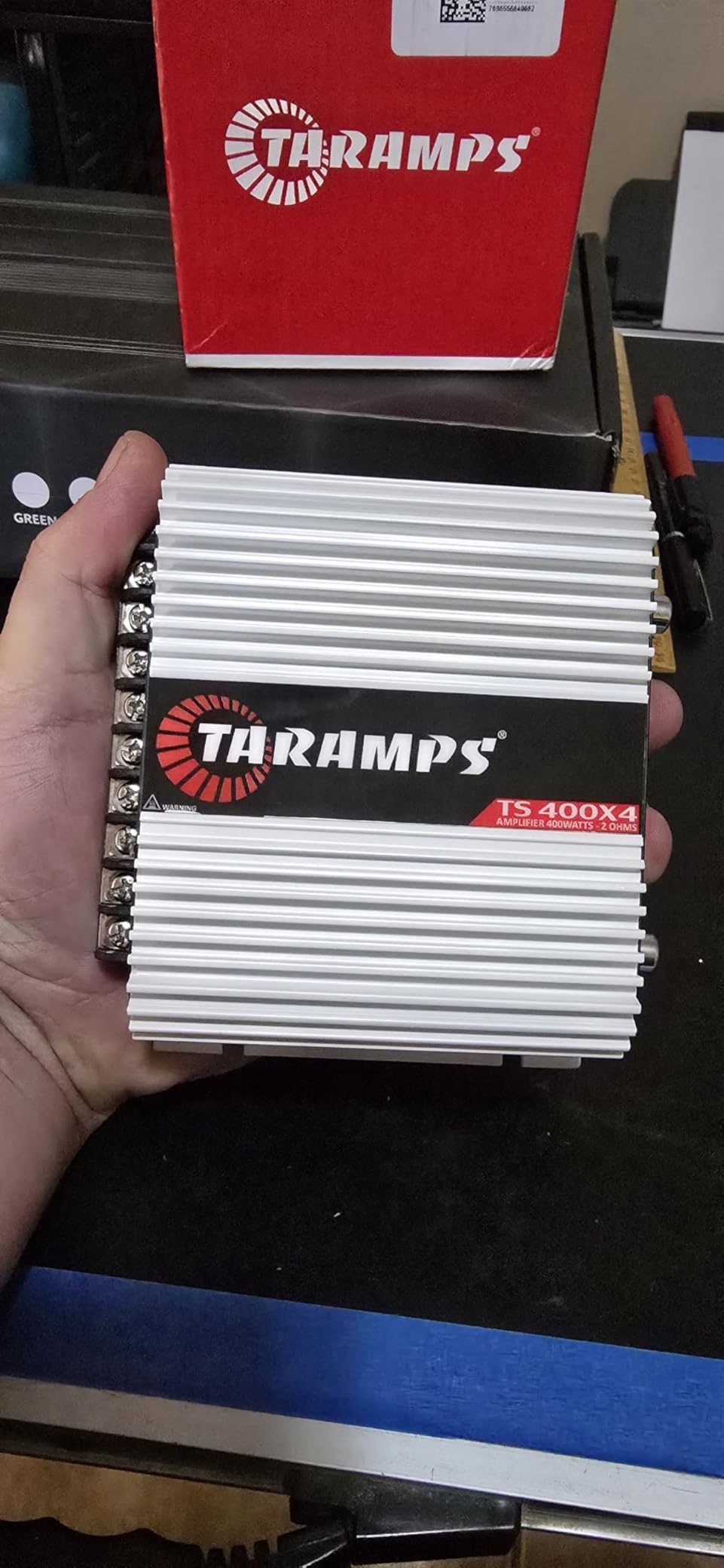 Taramps TS 400x4 400 watts RMS 4 Channels Full Range Car Audio Amplifier, 2 Bridged Channels, RCA Input Class D, Output Power, Multichannel Amplifier System, Small - TS400X4 customer photo 2