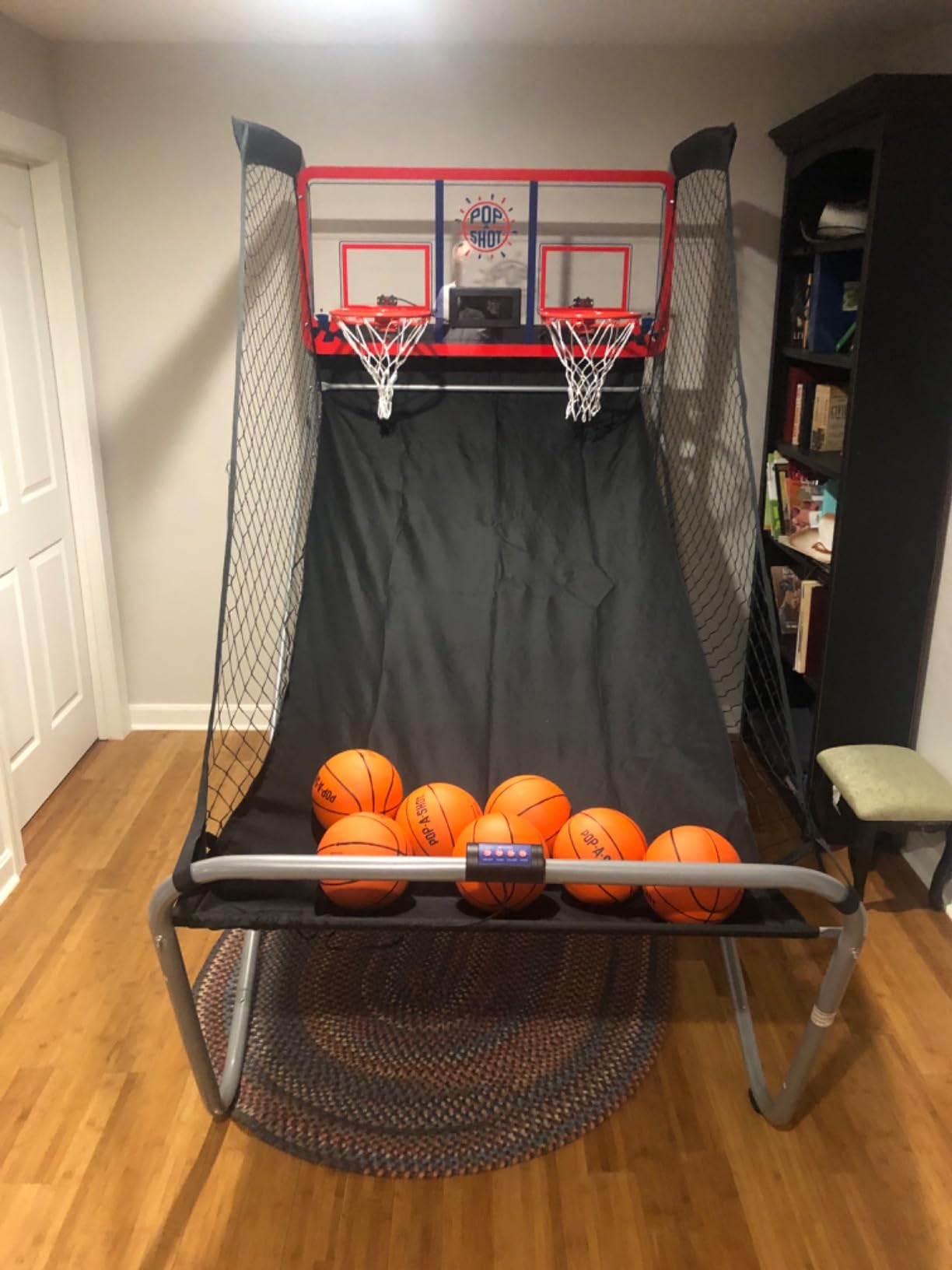Pop-A-Shot - Indoor/Outdoor Dual Shot | Weather Resistant Arcade Basketball | Weather Resistant Dual Electronic Arcade Basketball Game, with 7 Balls, 16 Game Modes, Large LED Scoreboard, Foldable Ramp customer photo 2