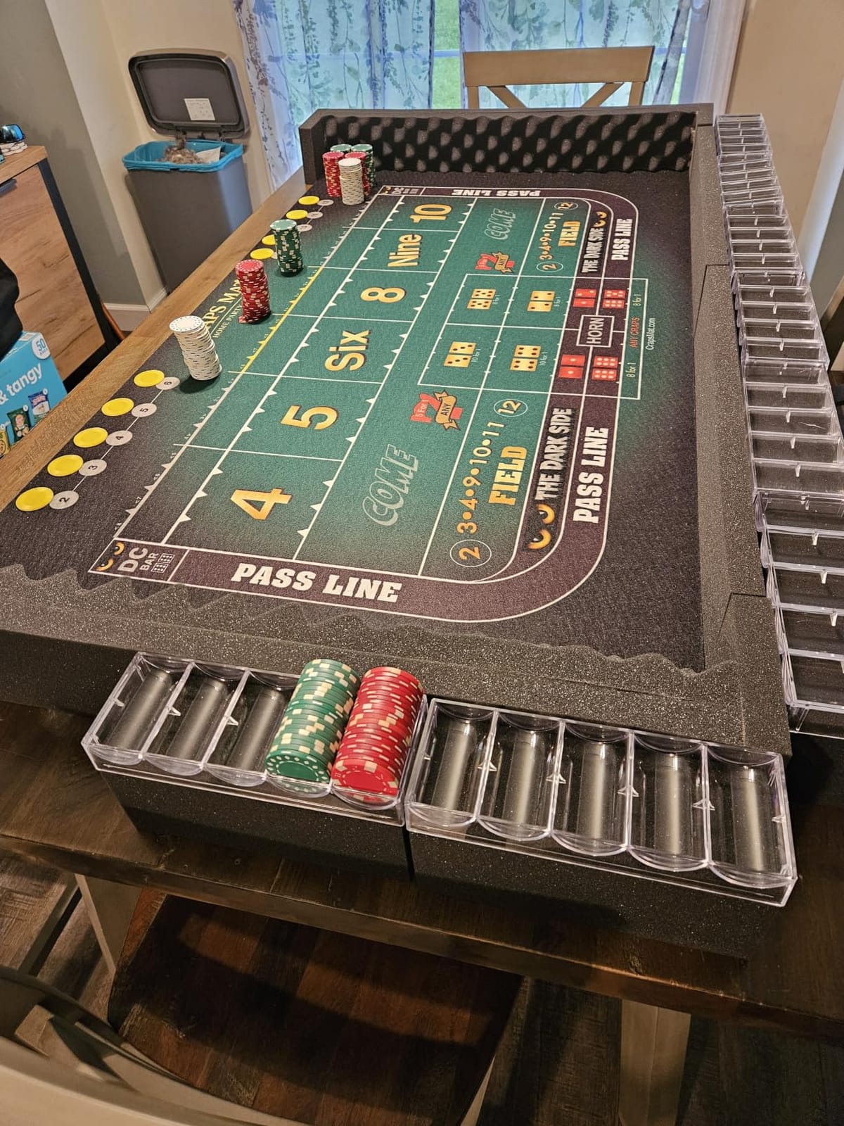 New 3.0 Craps Mat Home Party Game - Featuring Universal Side Bet Options - Lightweight Portable Tabletop Craps Game with Strong Foam Walls customer photo 1