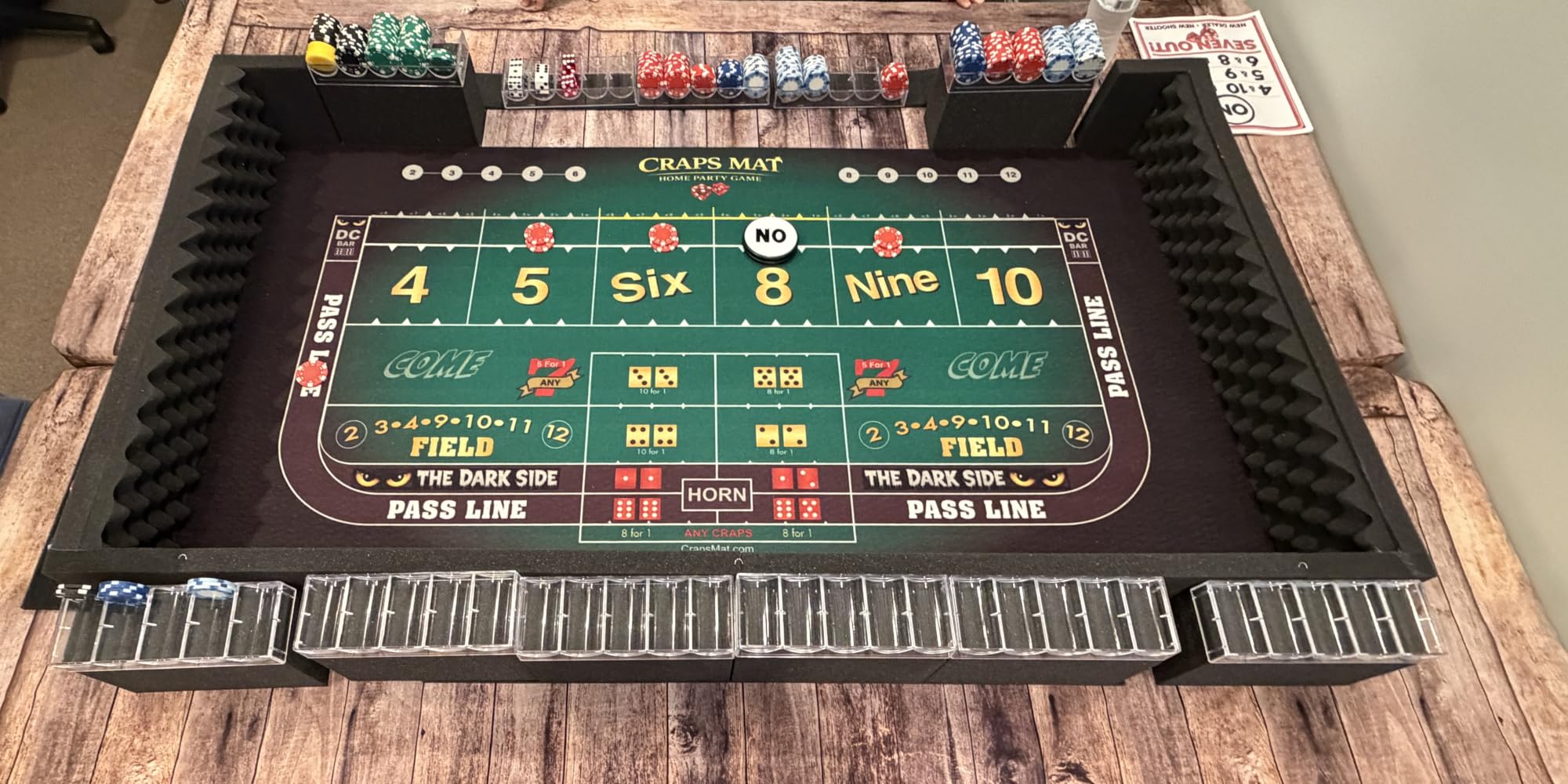 New 3.0 Craps Mat Home Party Game - Featuring Universal Side Bet Options - Lightweight Portable Tabletop Craps Game with Strong Foam Walls customer photo 2