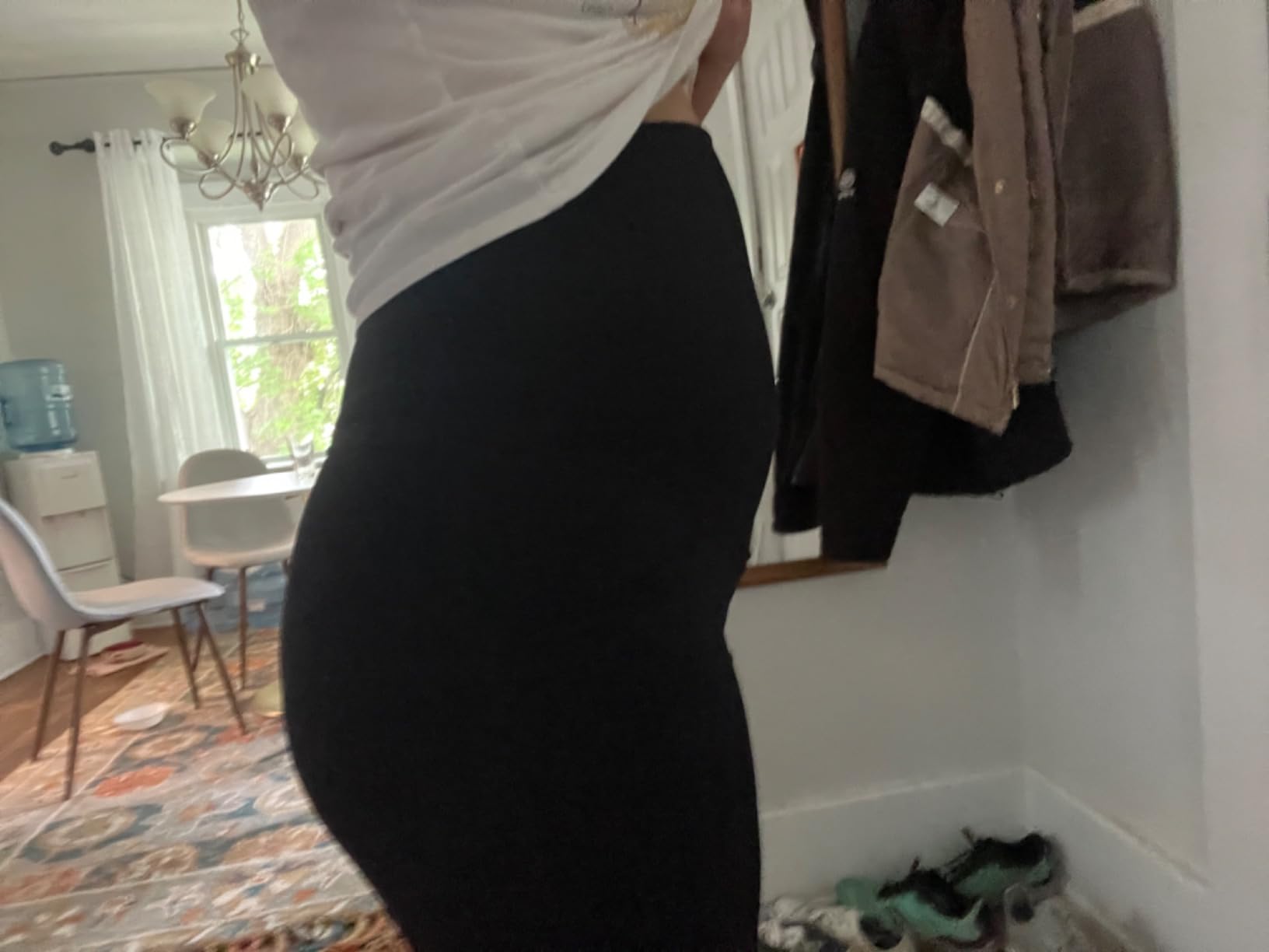 Joyaria Cotton Maternity Leggings Over The Belly Pregnancy Tight Pants | Stretchy, Comfy, Yoga, Workout, Activewear, S-XXL customer photo 2