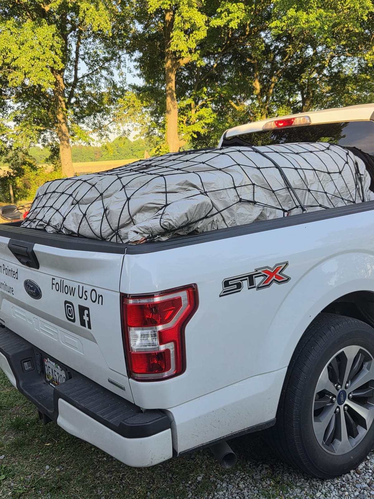 Cargo Net for Pickup Truck Bed - Truck Bed Net with 12 Metal Carabiners | Double thick heavy duty bungee mesh accessory with strap hooks 4'x6', stretches to 8'x12' for Dad & Husband customer photo 2