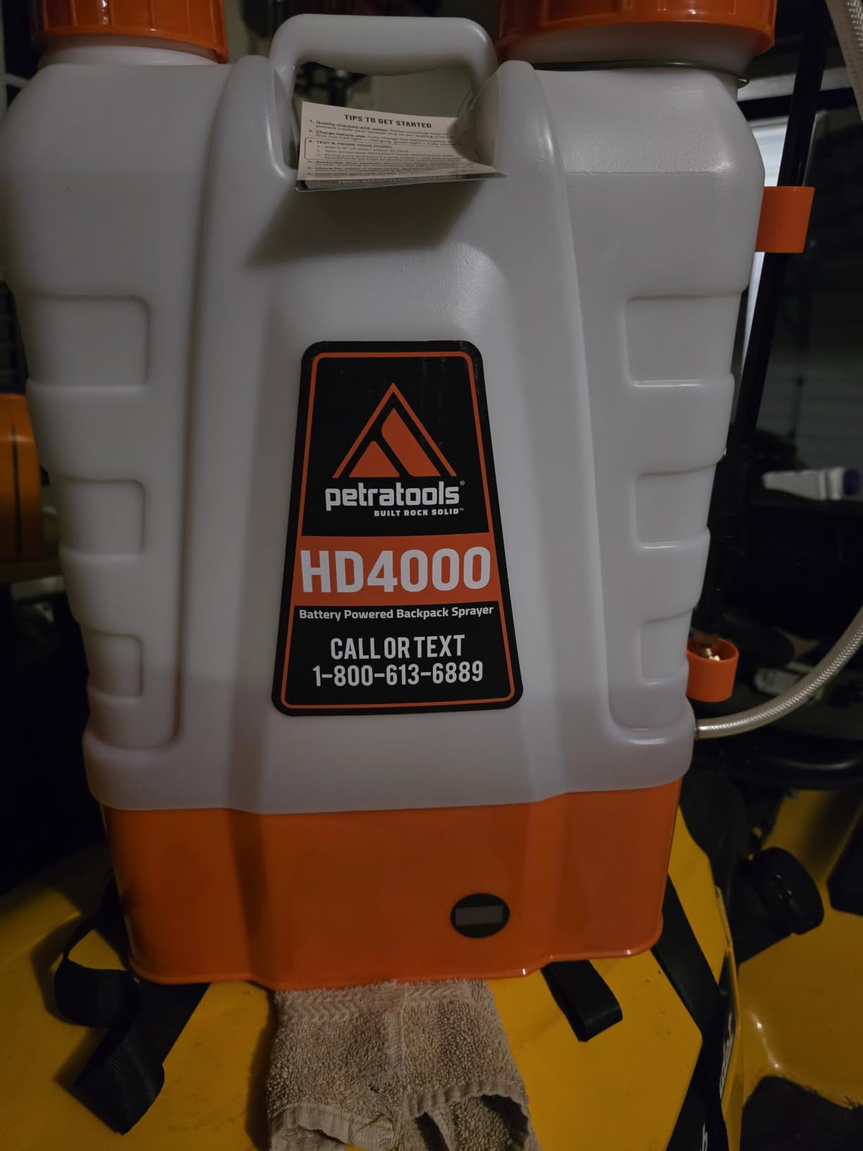 PetraTools HD4000 Battery Powered Backpack Sprayer, 6 Hr Runtime, 6 Nozzles | Electric Sprayer for Lawn & Garden w/ Battery Meter, Adjustable 90 PSI & Padded Straps - For Weed/Pest Control, Fertilizing customer photo 2
