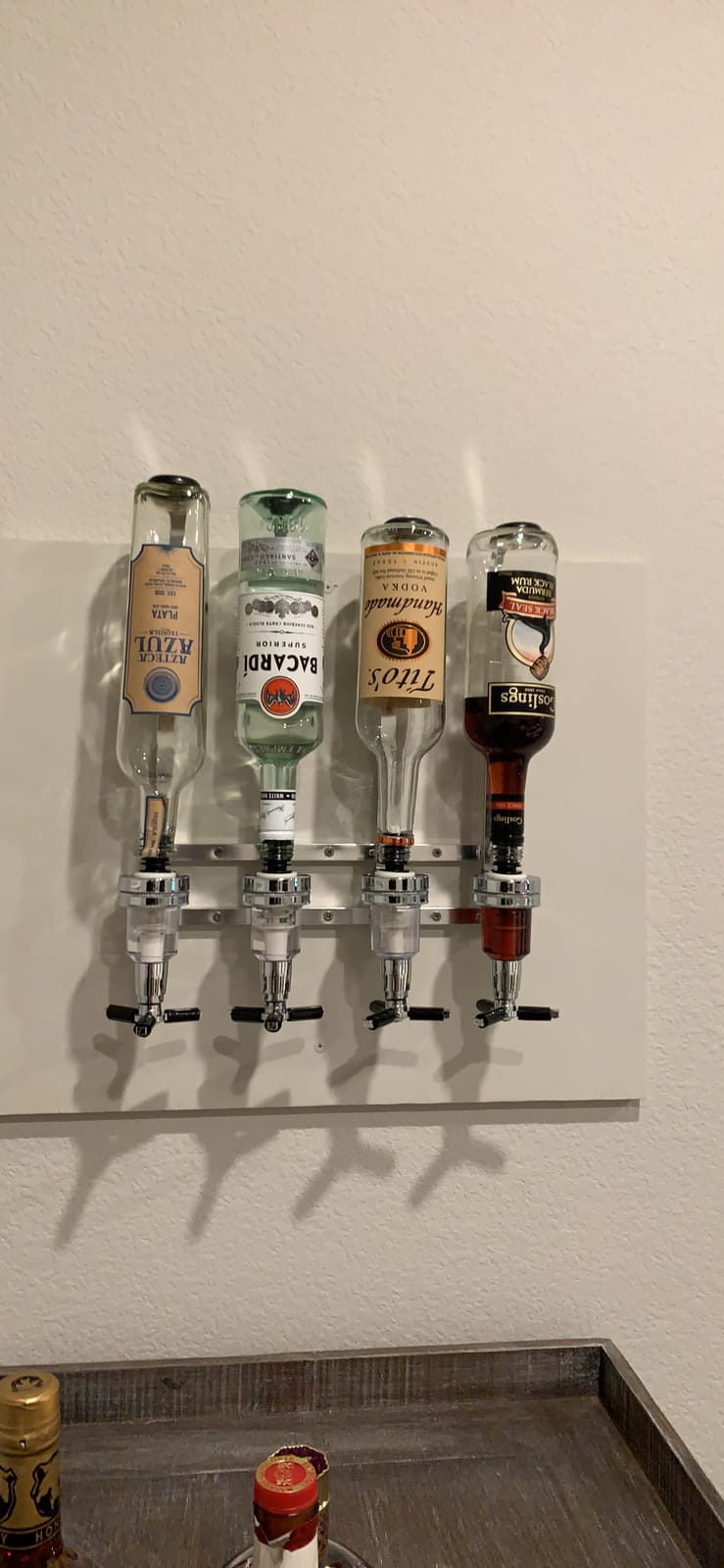 4 Bottle Wall Mounted Liquor Dispenser Bar Butler Bracket Solo Optic Spirit Wine Beer Alcohol Bottle Beverage Stand Revolving Nozzle customer photo 1
