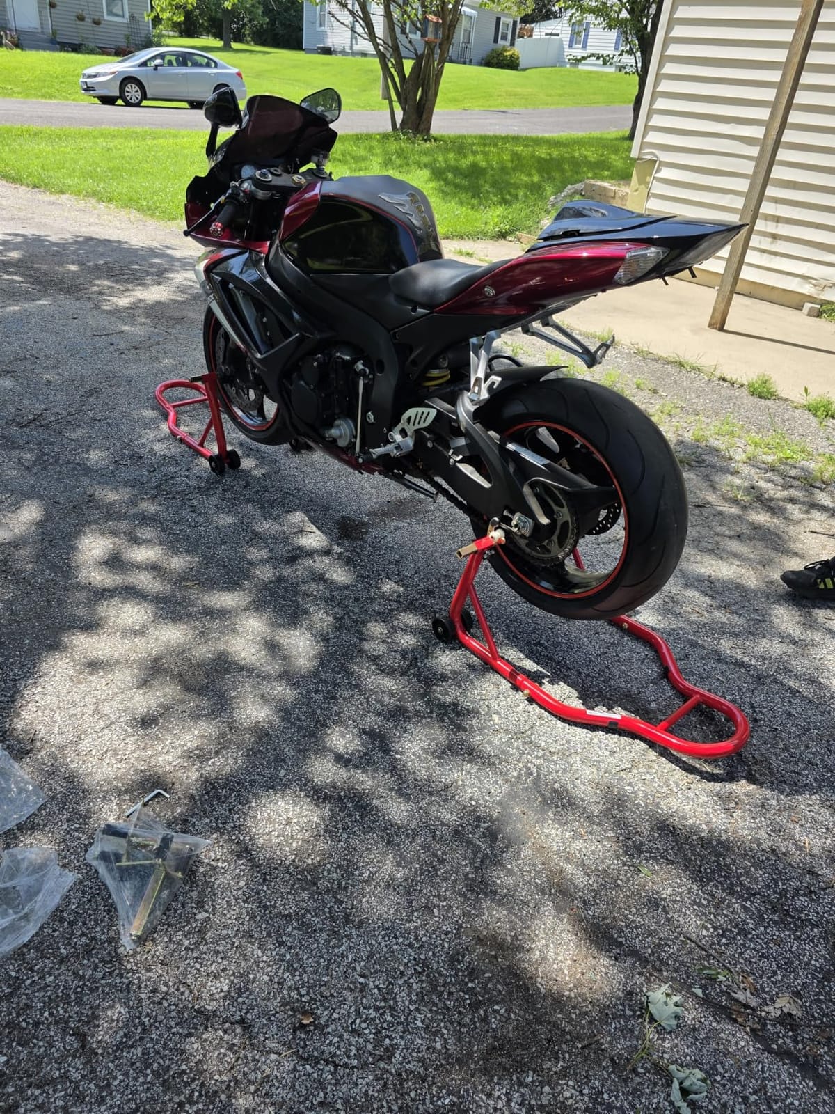 SPECSTAR Motorcycle Rear Paddock Stand, 882 Lbs Capacity Front Rear Wheels Lift Combo with Adjustable Swingarm Spool customer photo 1