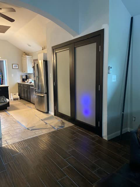 SARTODOORS Planum 2102 | Double Swing Interior French Doors with Glass with Frosted Glass, Solid Wood, Hardware Included, 48x80, Black, Modern customer photo 2