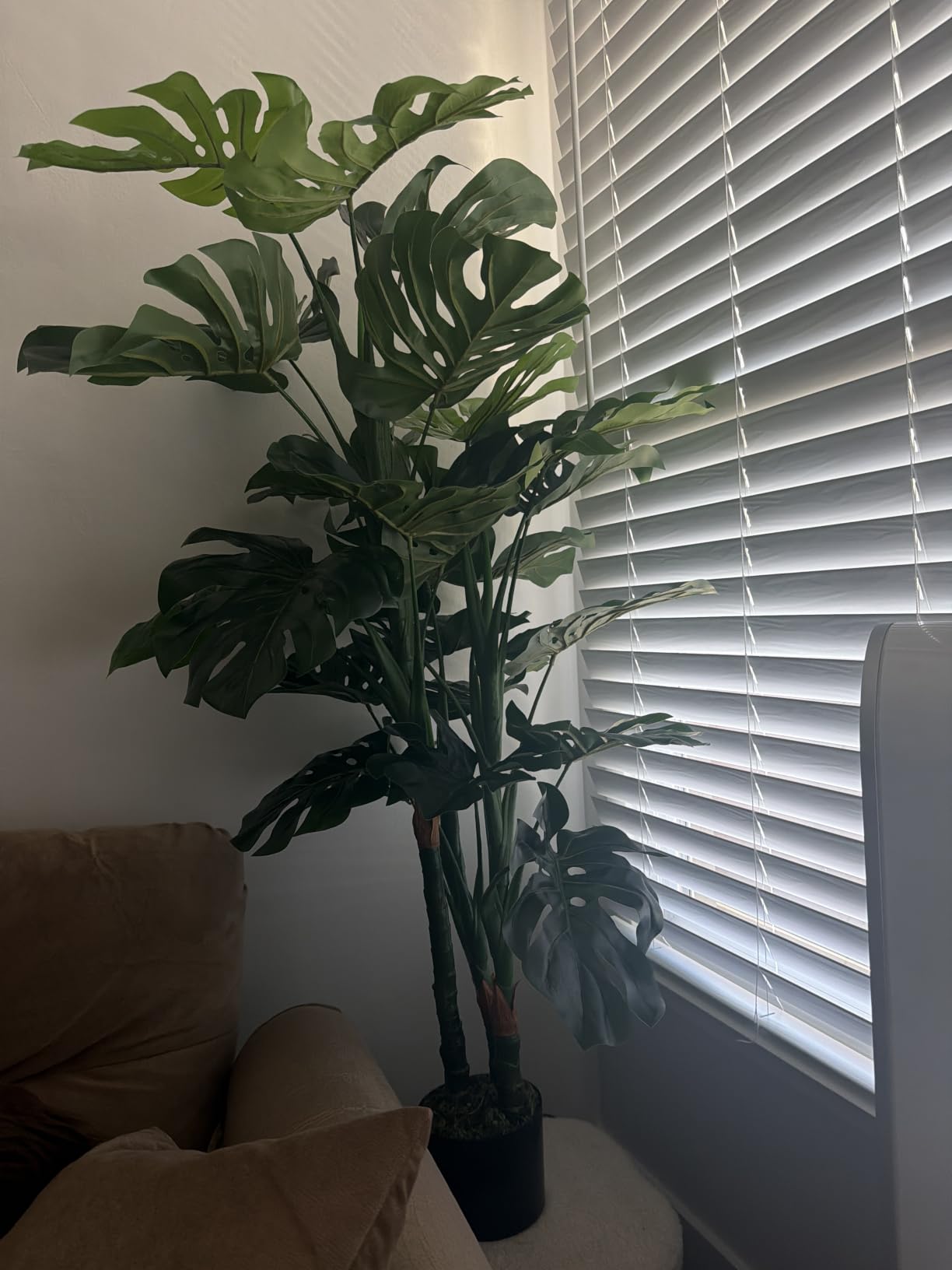 Aveyas 54'' Tall Large Artificial Monstera Deliciosa Plants, 4.5 Feet Faux Swiss Cheese Floor Plants Fake Tropical Silk Tree with Pot for Indoor Outdoor Office House Living Room Home Decor customer photo 1