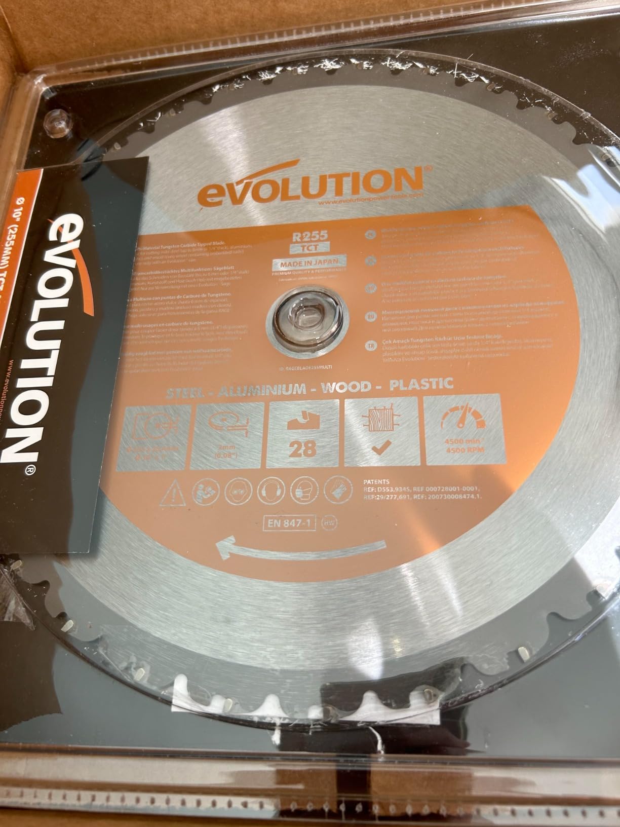 Evolution Power Tools R255SMS-DB+ 10-Inch Dual Bevel Sliding Miter Saw Multi-Material, Multipurpose Cutting Cuts Metal, Plastic, Wood 45˚-45˚ Double Bevel & 50˚-50˚ Miter TCT Blade Included customer photo 1