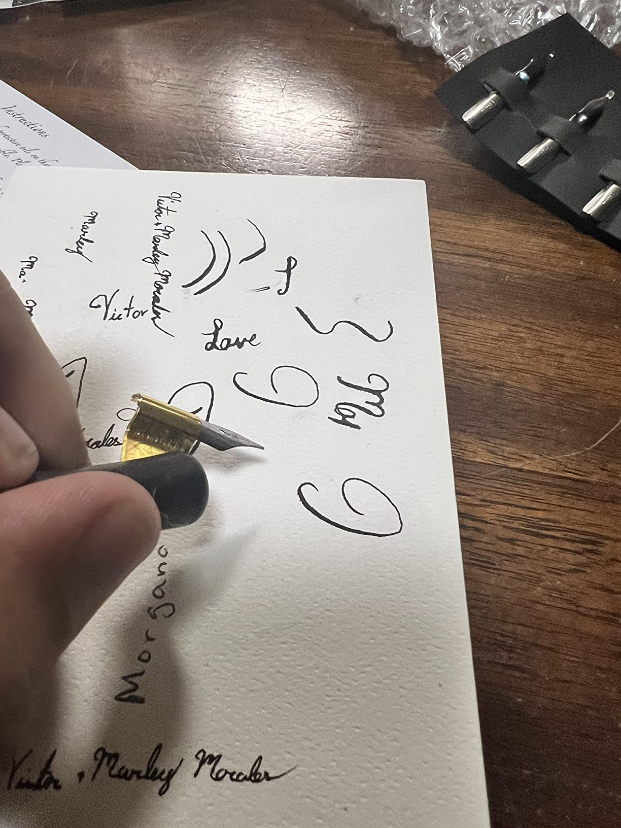 Calligraphy Set for Beginners, Dip Pen Set with 19 Nibs, Oblique Pen Holder, Wooden Pen Set customer photo 1