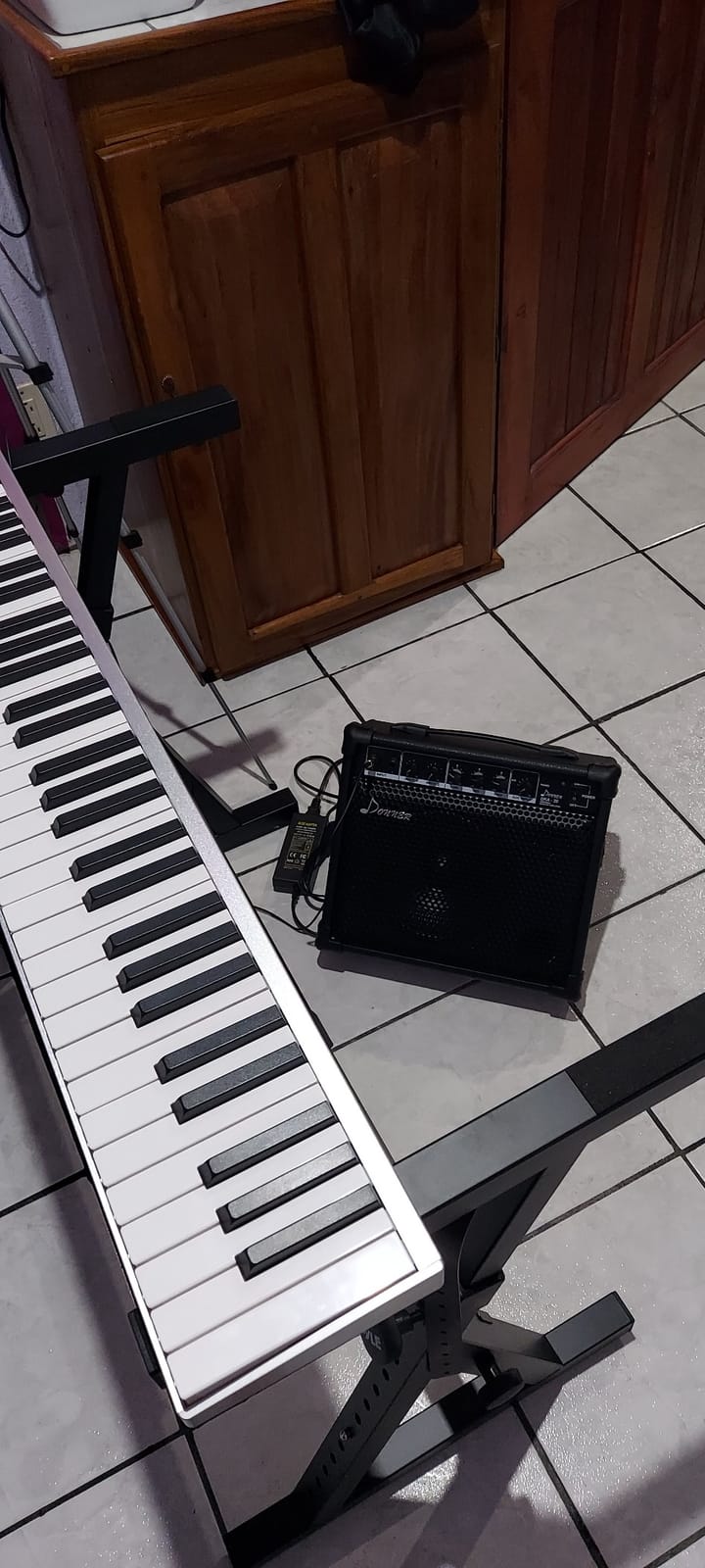 Donner DKA-20 Keyboard Amplifier 20 Watt Keyboard AMP with Aux in and Two Channels, Bass Guitar Amp, Piano Amplifier, Electronic Drum Speaker Support for Microphone Input customer photo 2