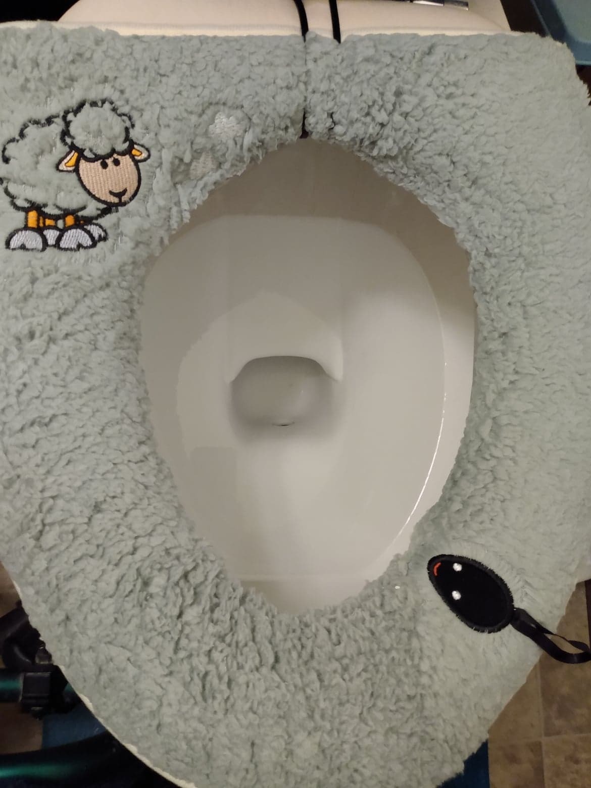 Warm Plush Washable Thicken Toilet Seat Cover Pads Mat with Handle and Zipper (Gray) customer photo 1