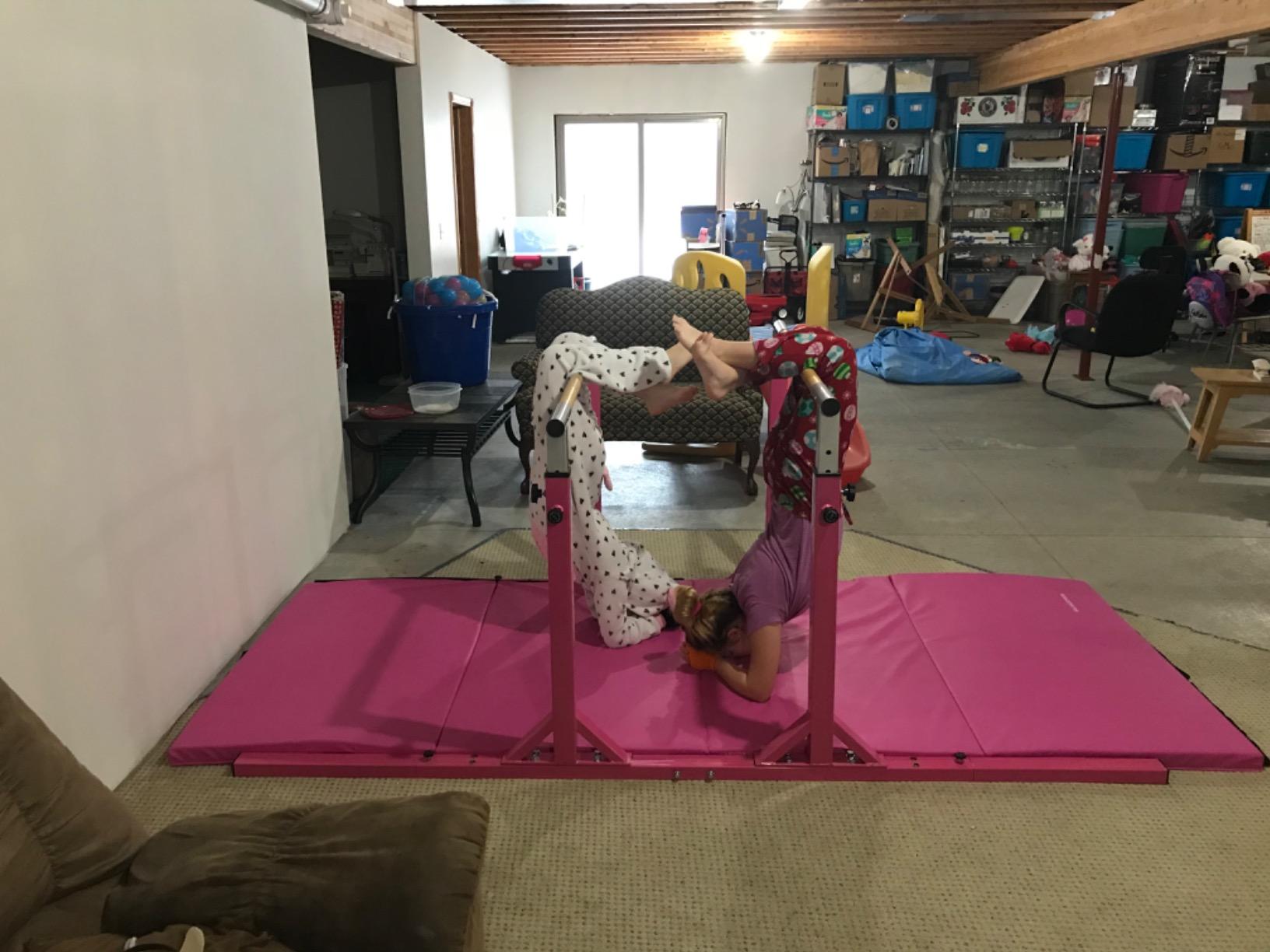 Costzon Double Horizontal Bars, Junior Gymnastic Training Parallel Bars w/11-Level 38-55
