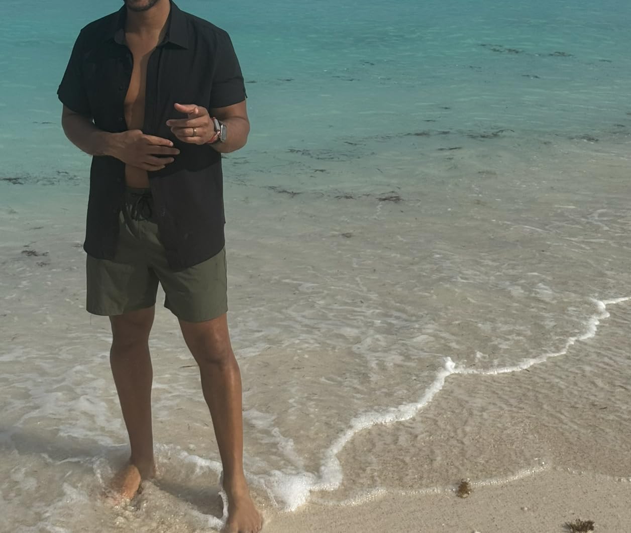 Men's Swim Trunks Quick Dry Beach Shorts with Zipper Pockets and Mesh Lining customer photo 2