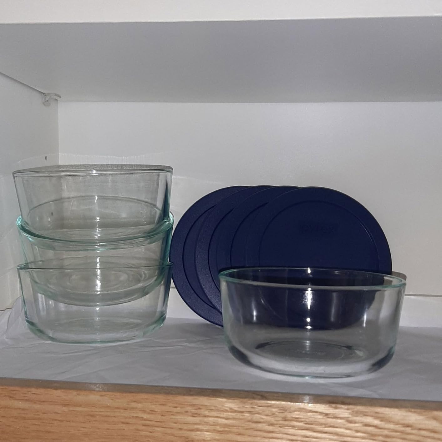 Pyrex 7201 (4-Cup) Glass Bowls & Cadet Blue Lids (4-Pack) - Made in USA | Tempered Construction | BPA-Free Plastic | Freezer Safe | Top-Rack Dishwasher Safe | Meal Prep & Kitchen Organization customer photo 2