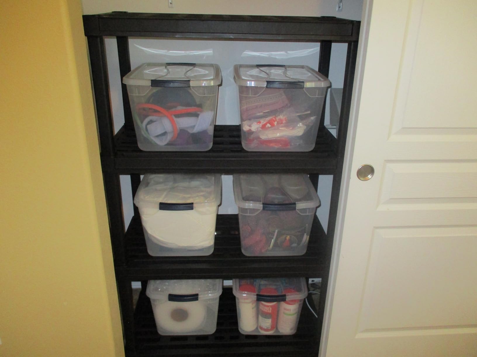 Rubbermaid Cleverstore Clear 32 Qt, 6 Pack Stackable Plastic Storage Bins with Lids, Great for Closet and Laundry Storage, Organizing in the Home customer photo 1