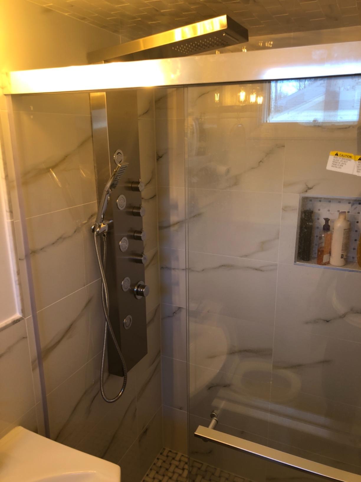 ROVOGO Shower Panel Tower System - Use 4 Shower Modes at the Same Time | Rainfall Waterfall Shower Head, 5 Body Jets & 3-Setting Handheld, Stainless Steel Brushed Shower Column W/ Brass Valves, 50