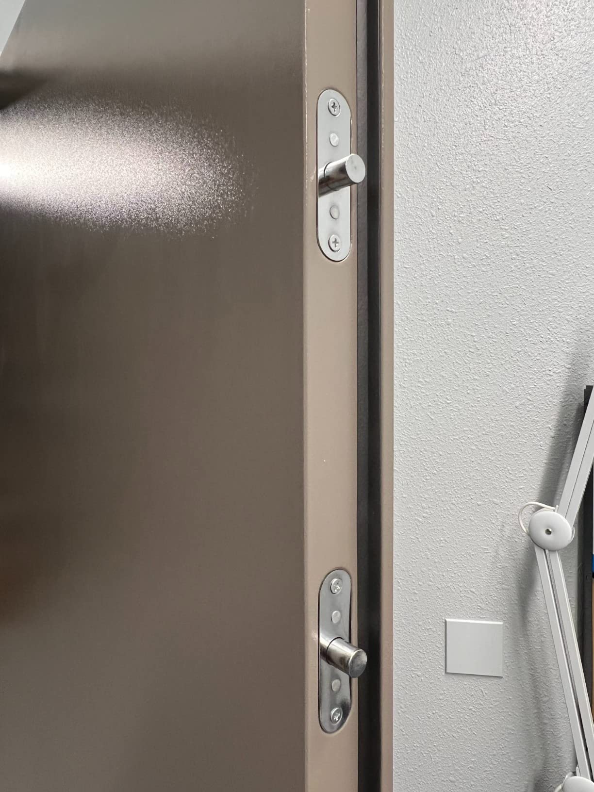 VIZ-PRO Quick Mount Steel Security Door with Frame and Hardware, Gray Right Side-Hinged Inward, 39 9/16
