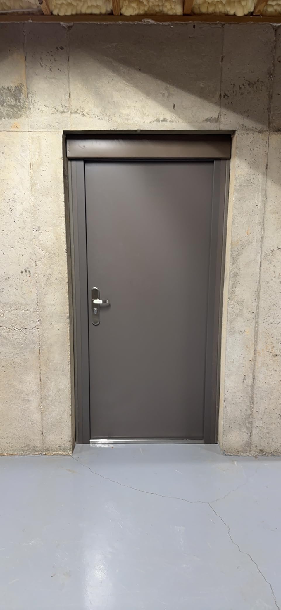 VIZ-PRO Quick Mount Steel Security Door with Frame and Hardware, Gray Right Side-Hinged Inward, 39 9/16