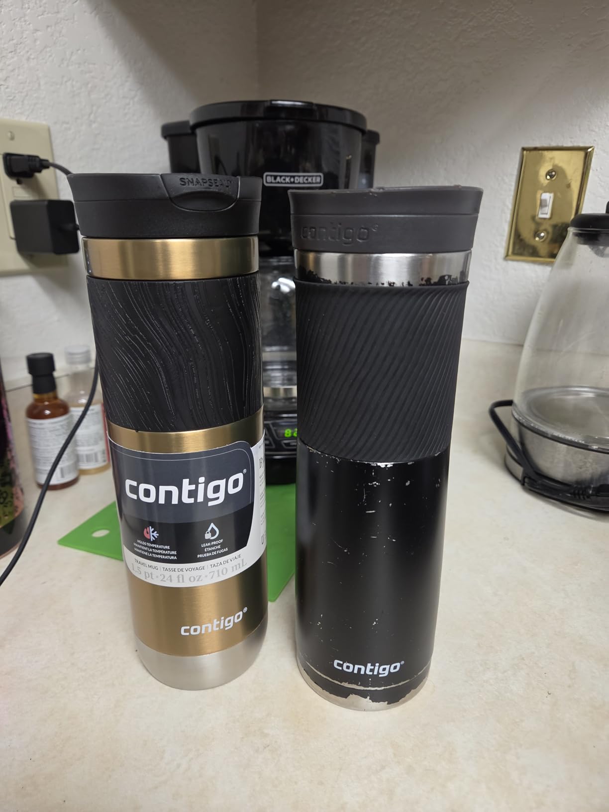 Contigo Byron Vacuum-Insulated Stainless Steel Travel Mug with Leak-Proof Lid, Reusable Coffee Cup or Water Bottle, BPA-Free, 20oz 2-Pack in Sake & Blue Corn Perfect for Hot and Cold Beverages customer photo 2