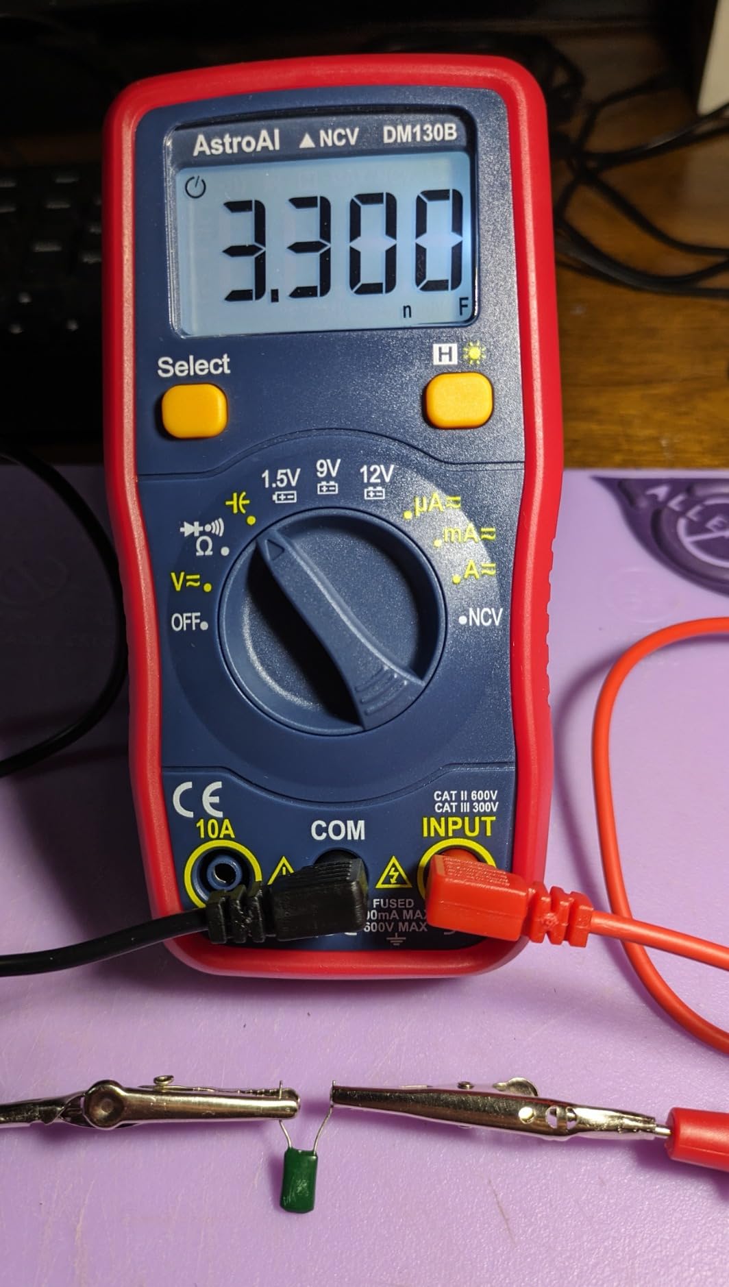 AstroAI DM130B Multimeter, 4000 Counts, Auto-Ranging, Capacitance Testing | Measures AC/DC Voltage, Current, Resistance, Capacitance, NCV, 1.5V/9V/12V Battery Modes, CAT III 600V customer photo 2