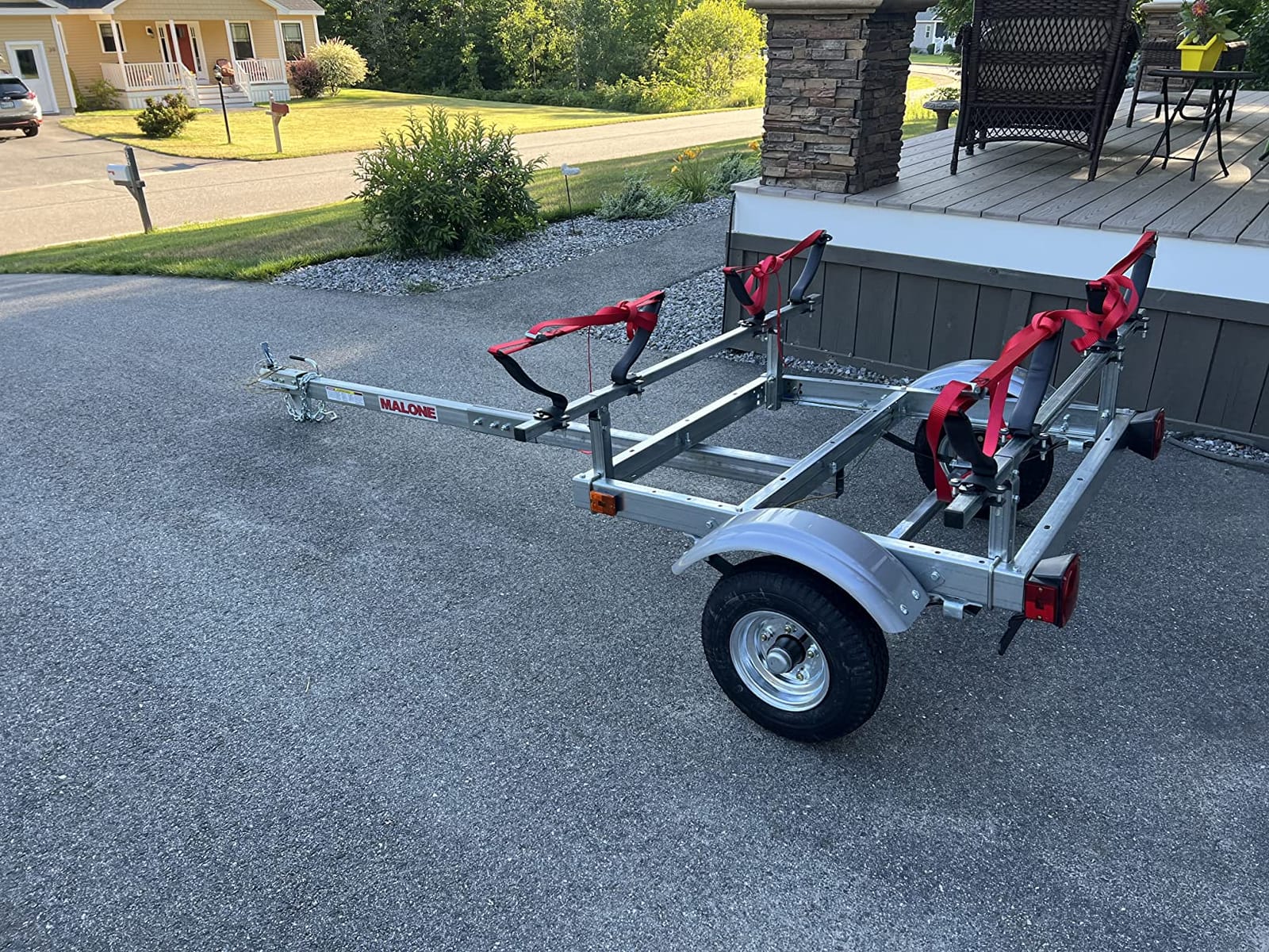 Malone MPG586XV EcoLight 2 Kayak Trailer with 2 V-Rack Kayak Carriers | 14' / 400 lbs Capacity | Fully Submersible | Marine Grade Galvanized Steel Construction customer photo 1