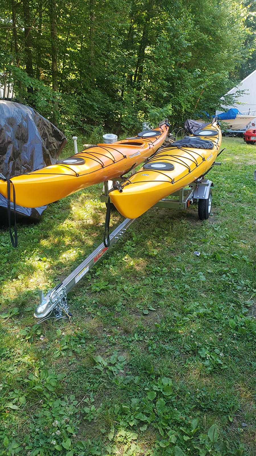 Malone MPG586XV EcoLight 2 Kayak Trailer with 2 V-Rack Kayak Carriers | 14' / 400 lbs Capacity | Fully Submersible | Marine Grade Galvanized Steel Construction customer photo 2