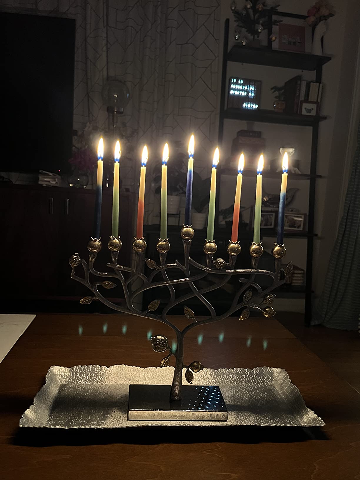 Yair Emanuel Gold & Silver Hammered Pomegranate Tree Menorah customer photo 2