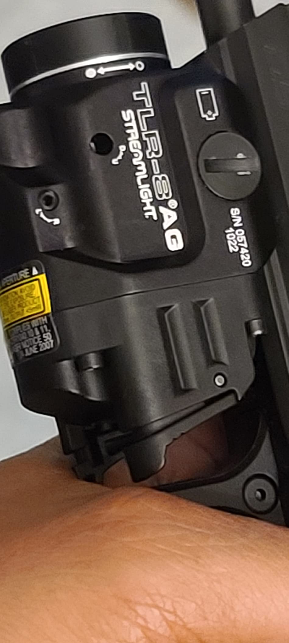 Streamlight 69434 TLR-8A G Flex 500-Lumen Low Profile Pistol Light with Integrated Green Aiming Laser for Select Handguns, Includes Rear Switches, Mounting Kit, and Keys, Black customer photo 1