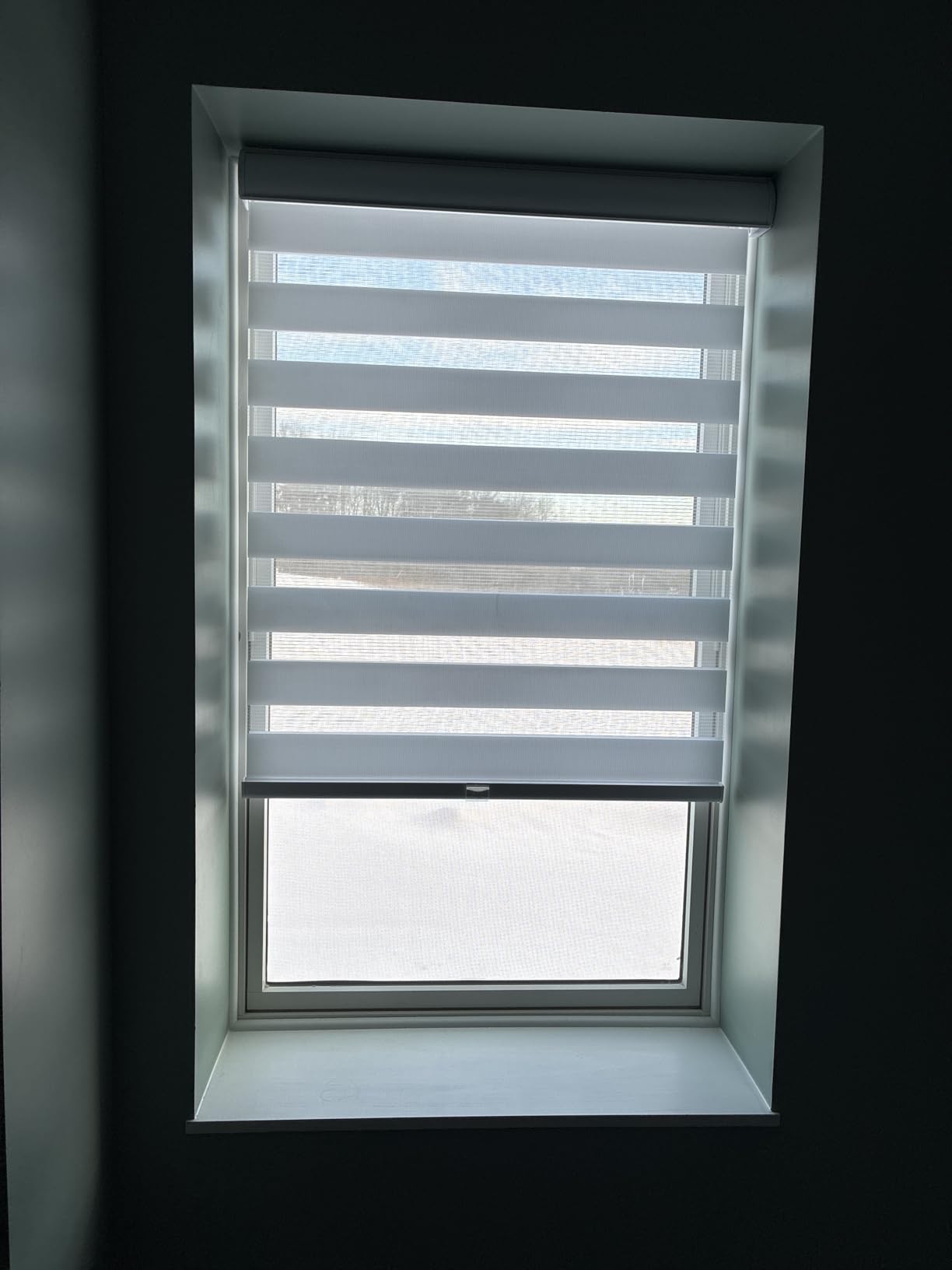 CHICOLOGY Zebra Blinds Cordless, Light Filtering, White Shade, 36W x 72H | Dual Layer Zebra Shade, Light Filtering for Windows, Cordless Child Safe, Inside Outside Mount, Bedroom Living Room customer photo 2