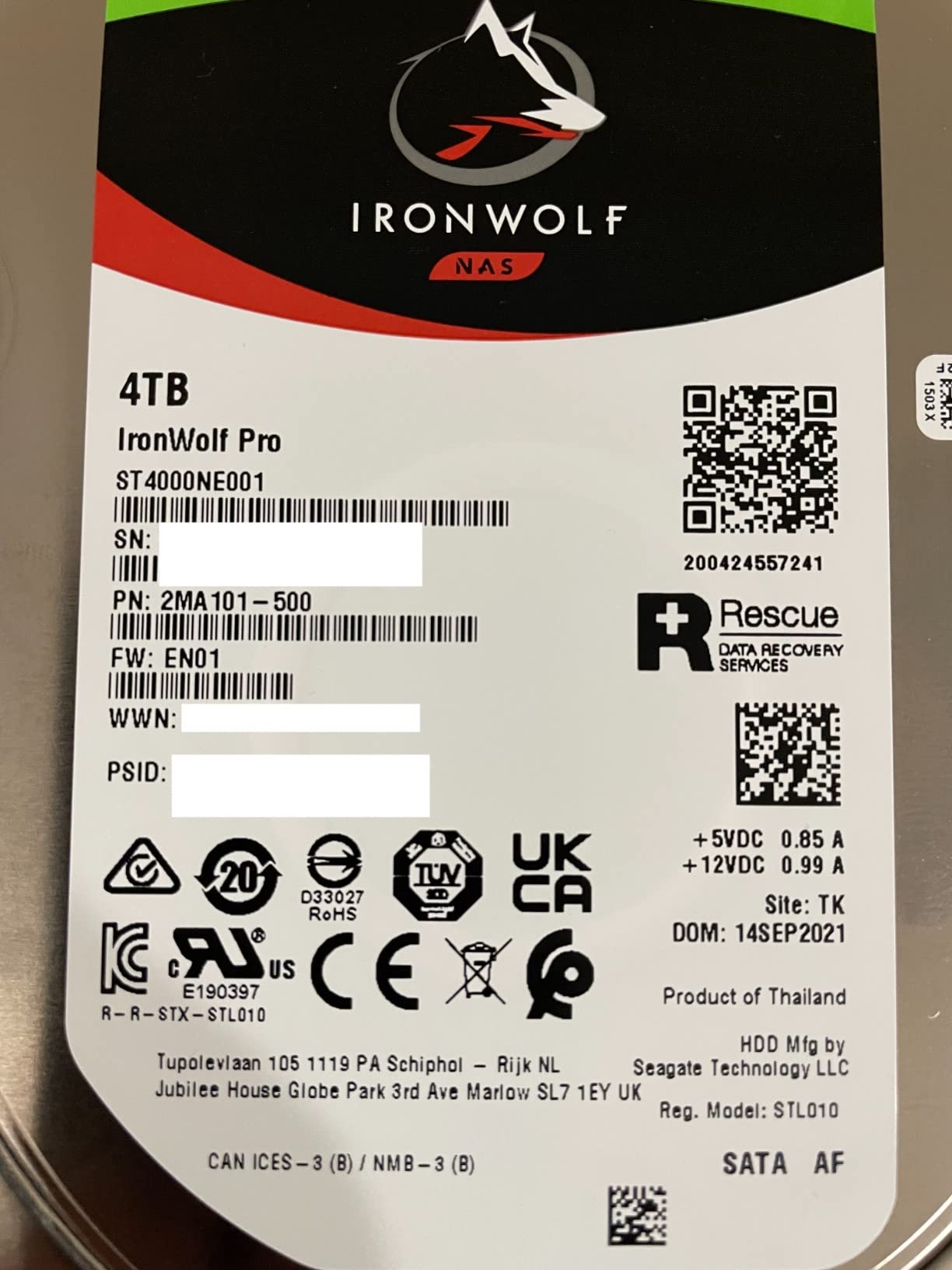 Seagate IronWolf Pro 12TB NAS Internal Hard Drive HDD - 3.5 Inch SATA 6Gb/s 7200 RPM 256MB Cache for RAID Network Attached Storage, Data Recovery Service - Frustration Free Packaging (ST12000NEZ008) customer photo 2